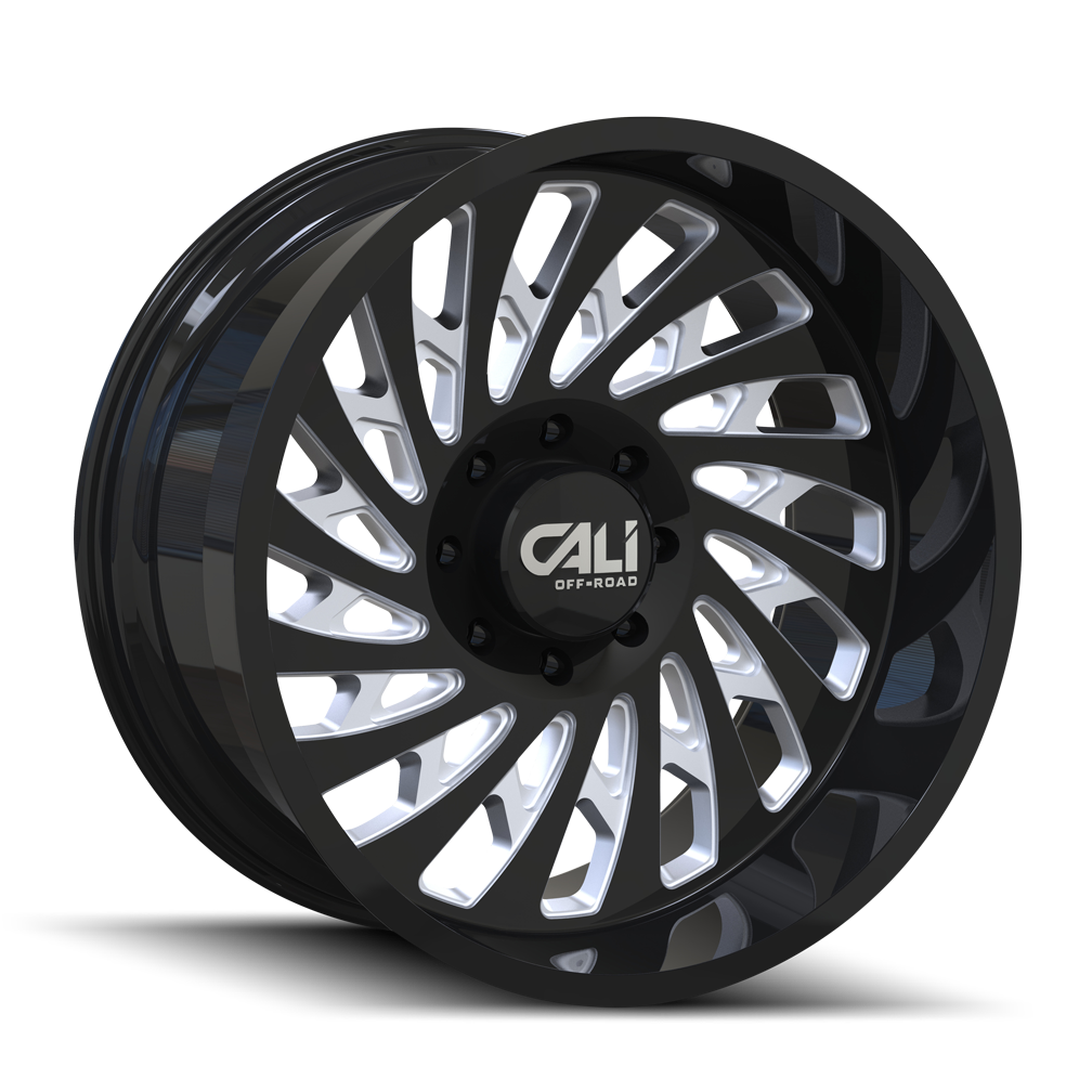 Cali Off-Road 20"x12" Non-Chrome Gloss Black/Milled Custom Wheel ARSWCW91082270BM
