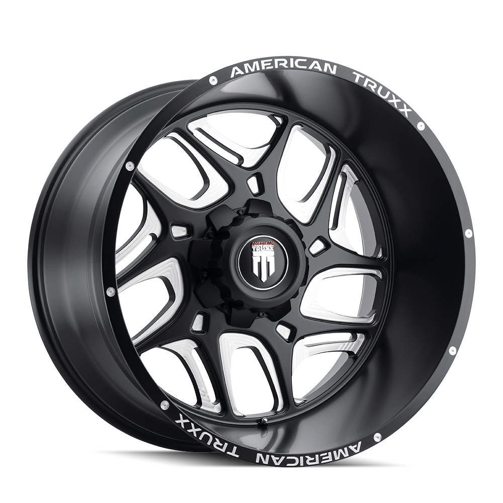 American Truxx 24"x14" Non-Chrome Black/Milled Custom Wheel ARSWCWAT190024470M76