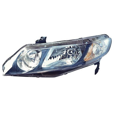 2007 honda civic front driver side replacement headlight lens and housing arswlho2502127c