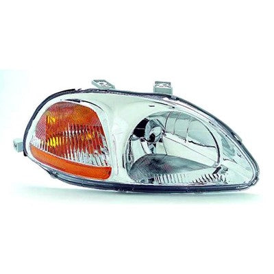 1996 honda civic front passenger side replacement headlight assembly lens and housing arswlho2503110v