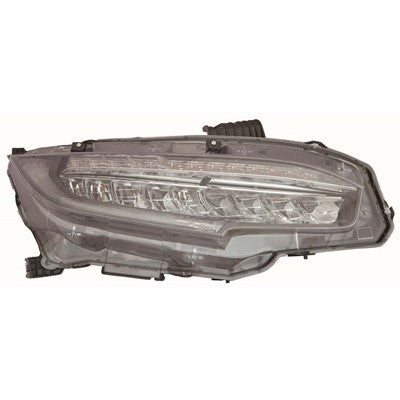2018 honda civic front passenger side replacement led headlight assembly arswlho2503176c