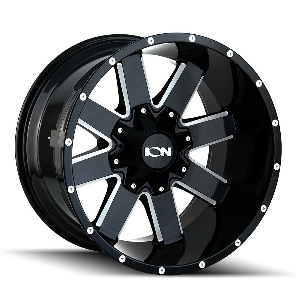 Ion 20"x10" Non-Chrome Gloss Black Milled Custom Wheel ARSWCW1412152M