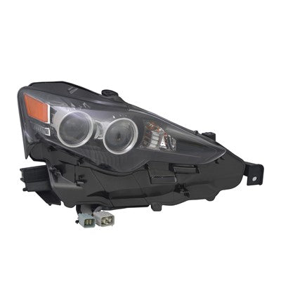 2016 lexus is350 front passenger side replacement led headlight lens and housing arswllx2519141c