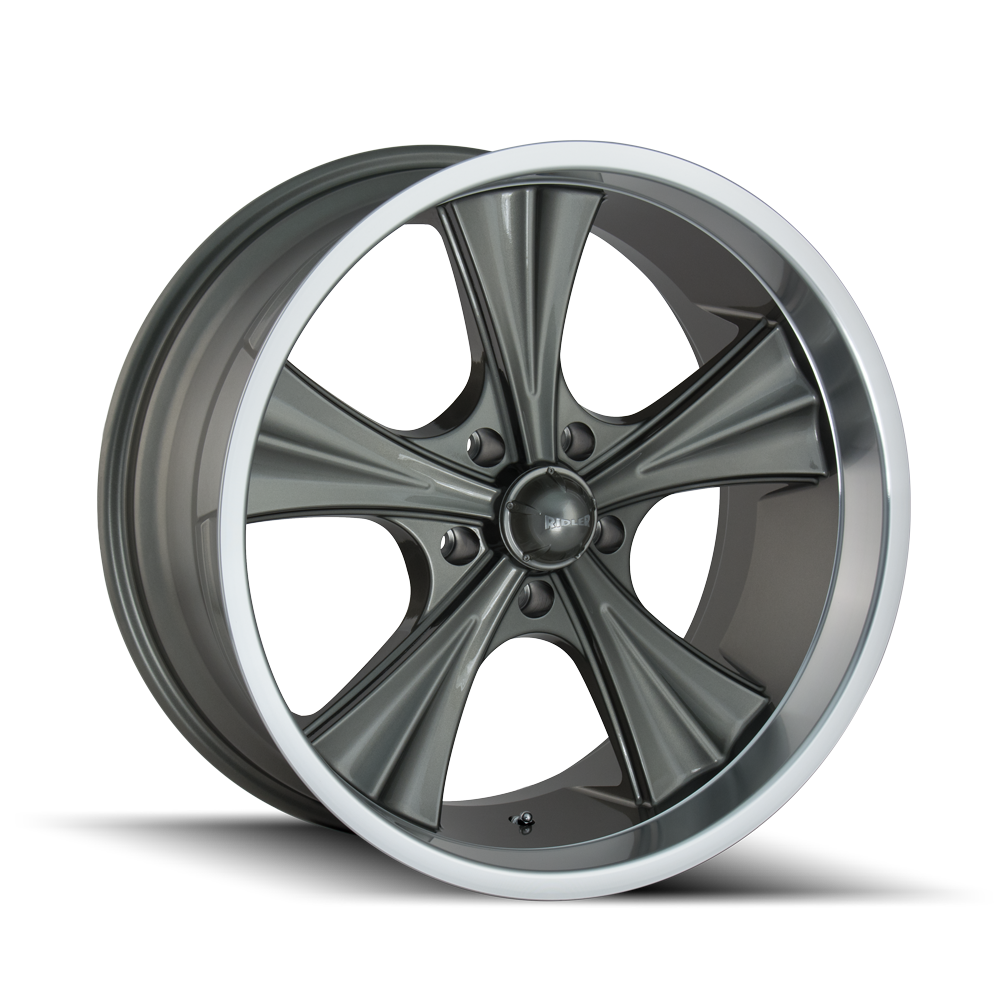 Ridler 18"x9.5" Non-Chrome Grey w/Machined Lip Custom Wheel ARSWCW6518965G