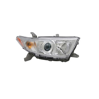 2011 toyota highlander front passenger side replacement headlight assembly arswlto2503208