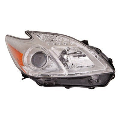 2014 toyota prius front passenger side replacement halogen headlight lens and housing arswlto2519134v