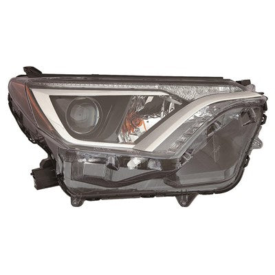 2017 toyota rav4 front passenger side replacement halogen headlight lens and housing arswlto2519189c