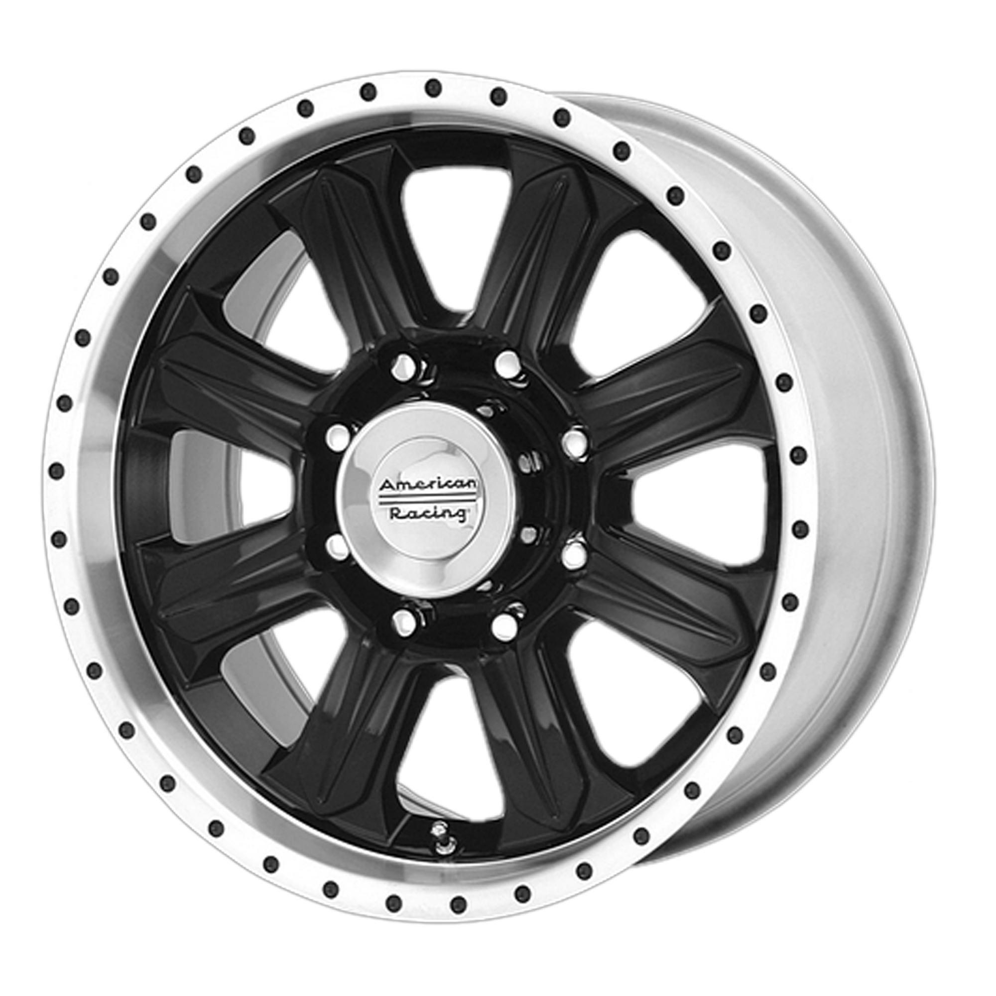 American Racing 16"x8" Non-Chrome Gloss Black With Diamond Cut Lip Custom Wheel ARSWCWAR3216838