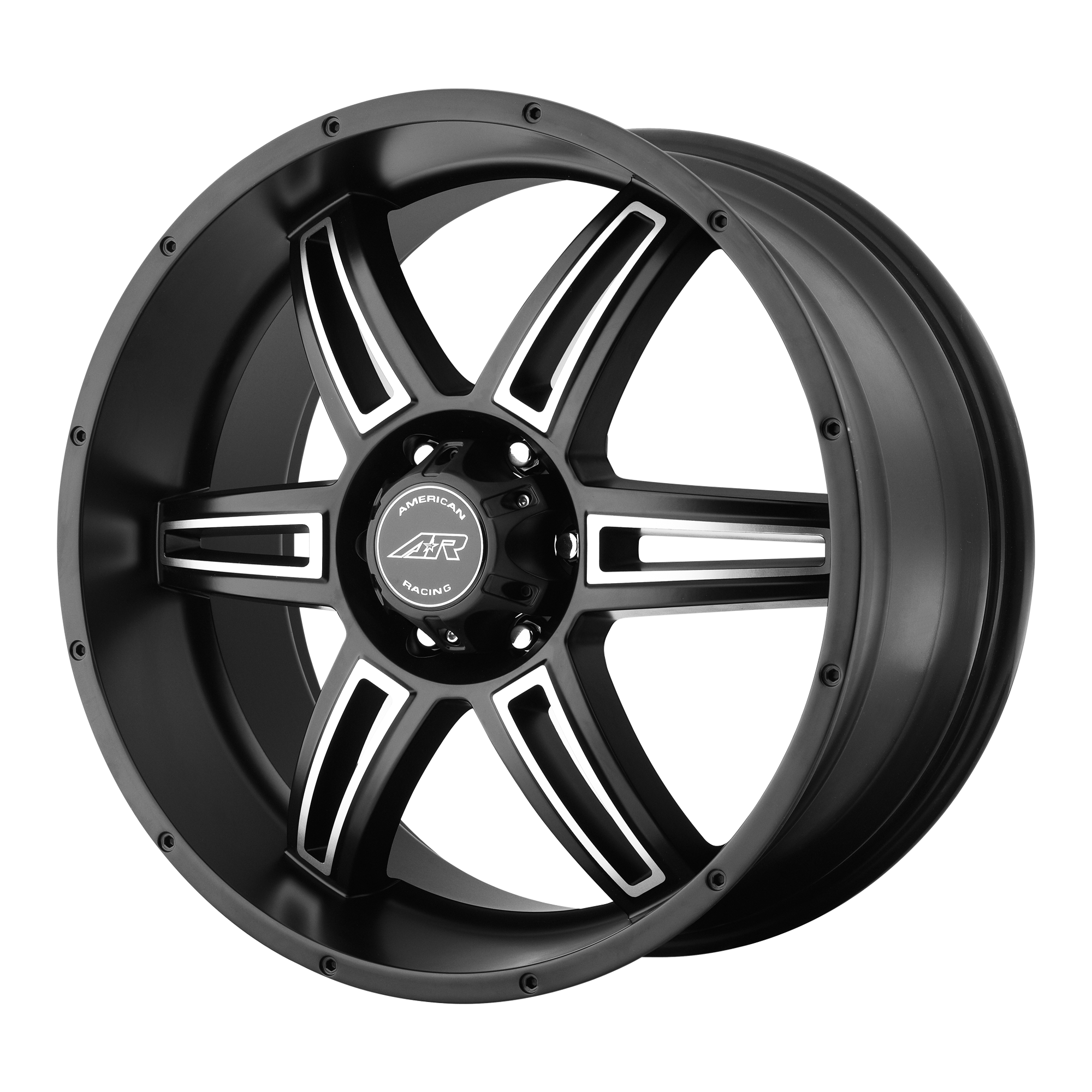 American Racing 17"x8" Non-Chrome Satin Black Machined Custom Wheel ARSWCWAR89078050730