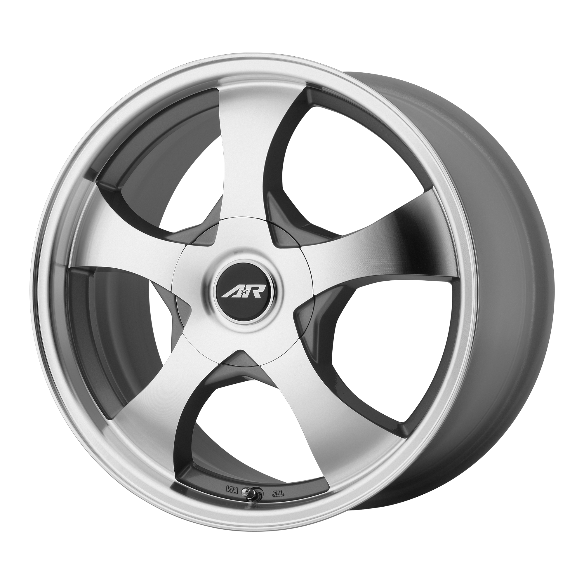 American Racing 14"x6" Non-Chrome Dark Silver Machined Custom Wheel ARSWCWAR89546001435
