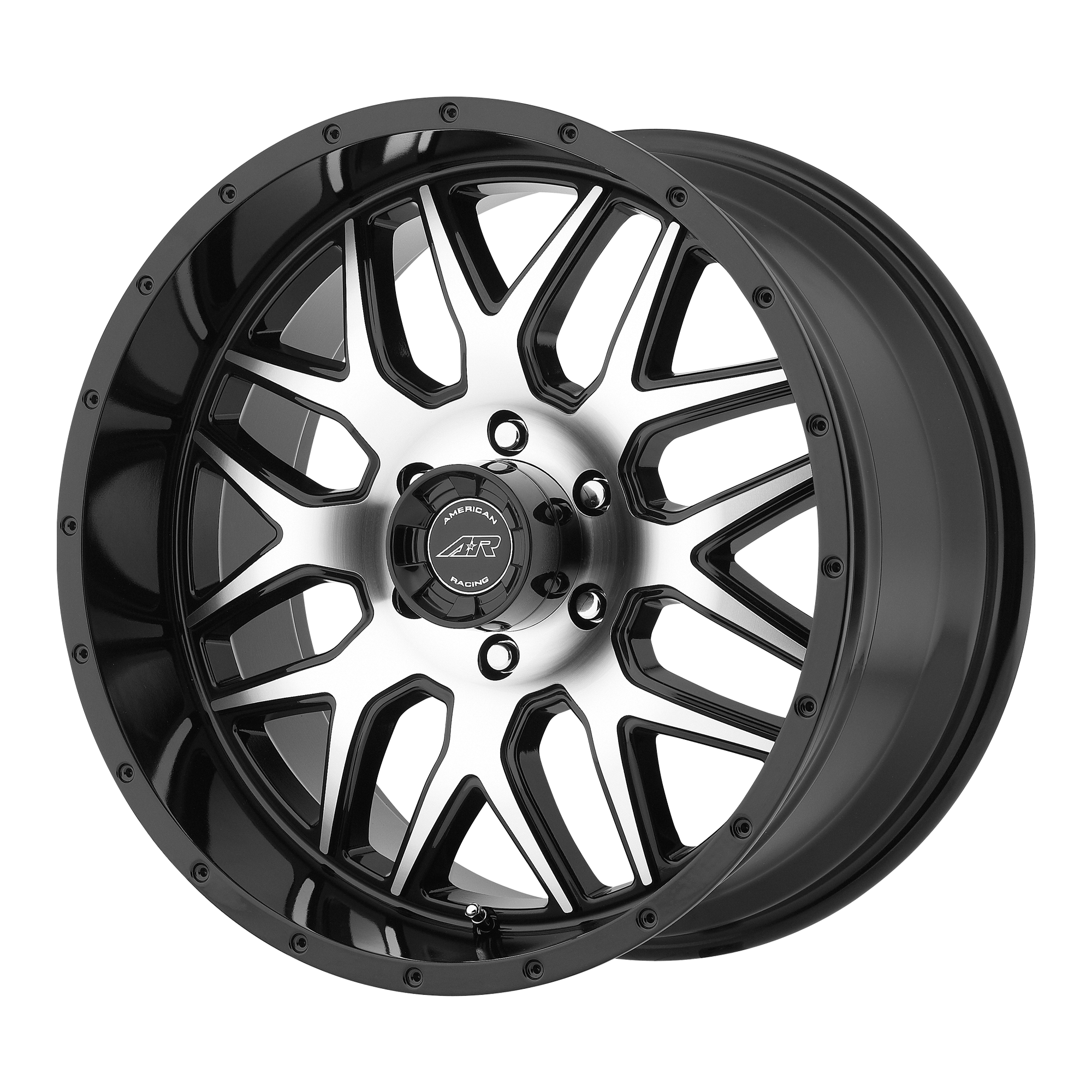 American Racing 18"x9" Non-Chrome Gloss Black Machined Custom Wheel ARSWCWAR91089063318