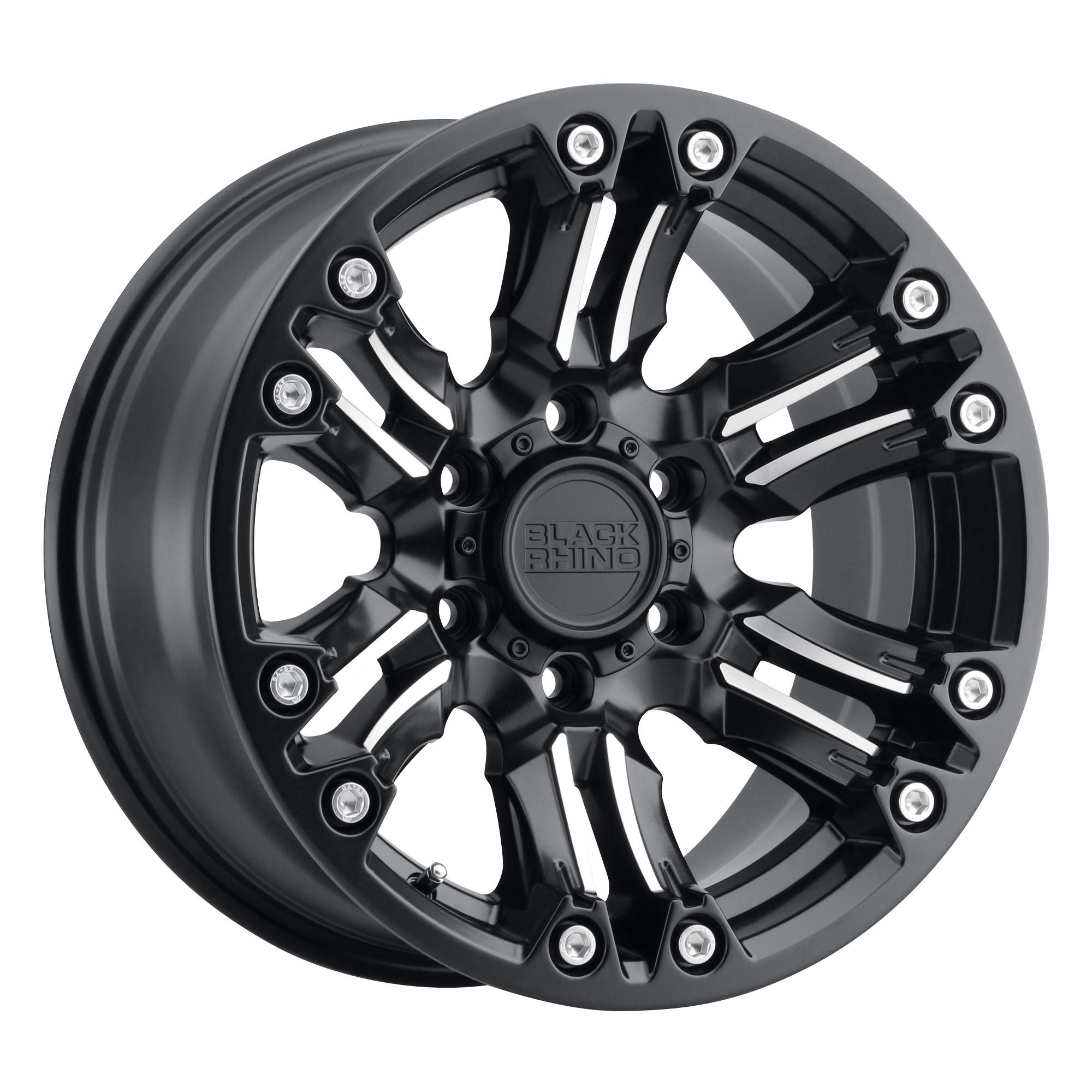 Black Rhino 20"x9.5" Non-Chrome Matte Black and Machined with Stainless Bolts Custom Wheel ARSWCW2095ASG025127M71
