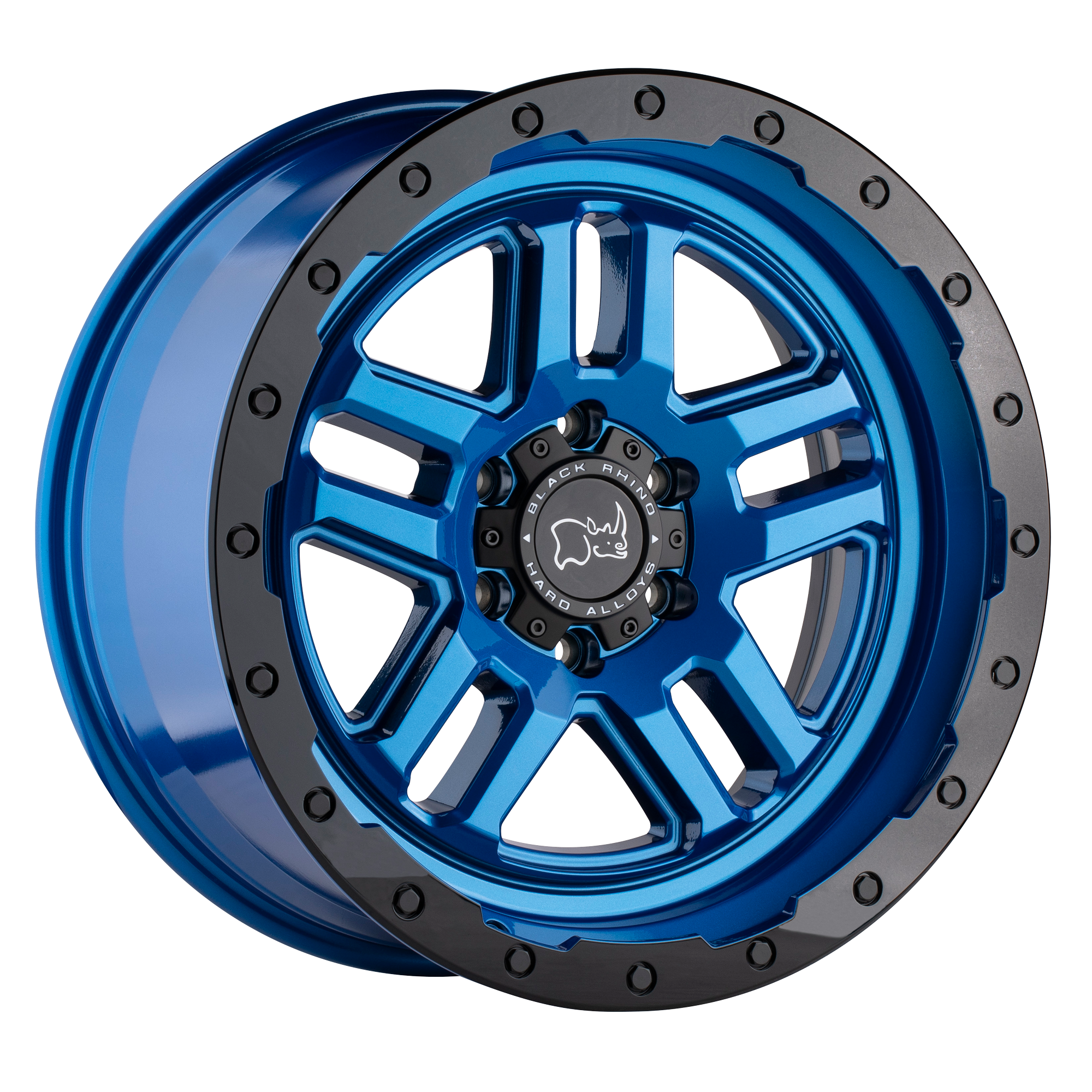 Black Rhino 20"x9.5" Non-Chrome Dearborn Blue with Black Ring Custom Wheel ARSWCW2095BTW86140B12
