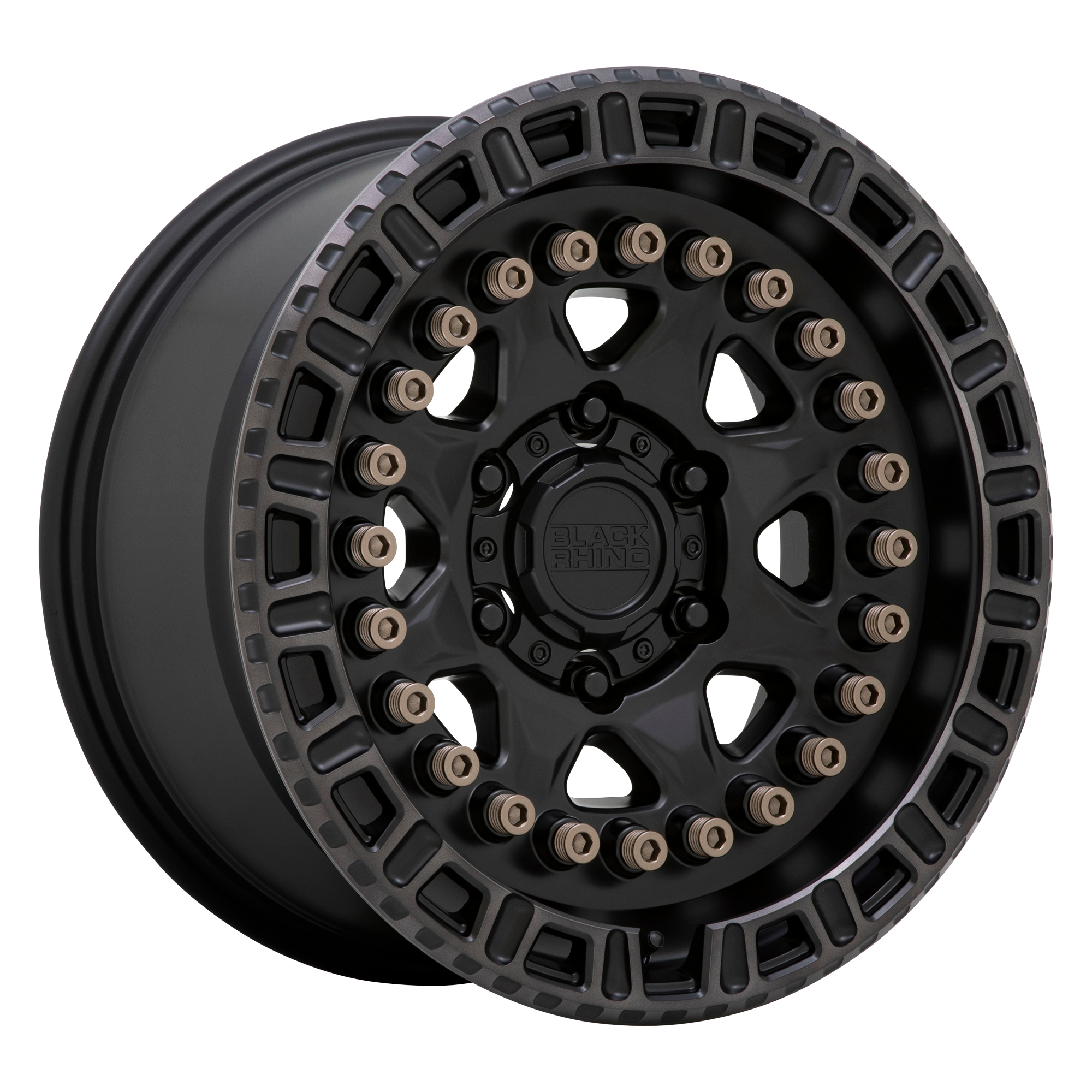 Black Rhino 20"x9" Non-Chrome Matte Black with Machined Tinted Ring and Bronze Bolts Custom Wheel ARSWCW2090CBN106135M87