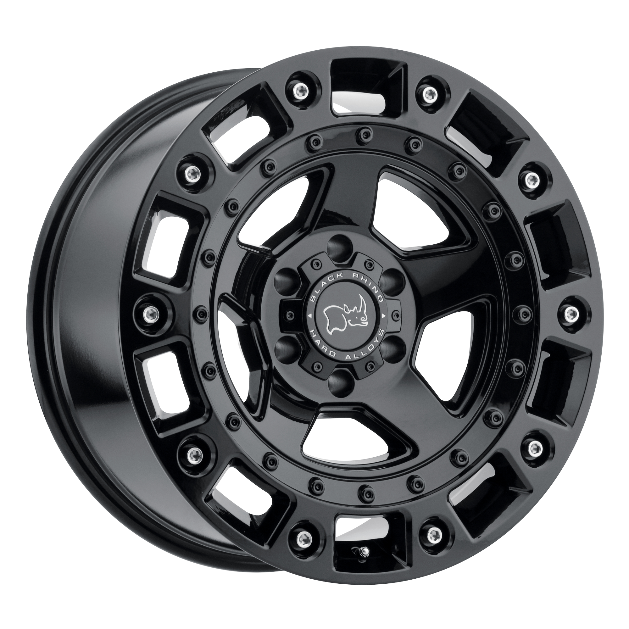 Black Rhino 20"x9.5" Non-Chrome Gloss Black with Stainless Bolt Custom Wheel ARSWCW2095CNC126140B12