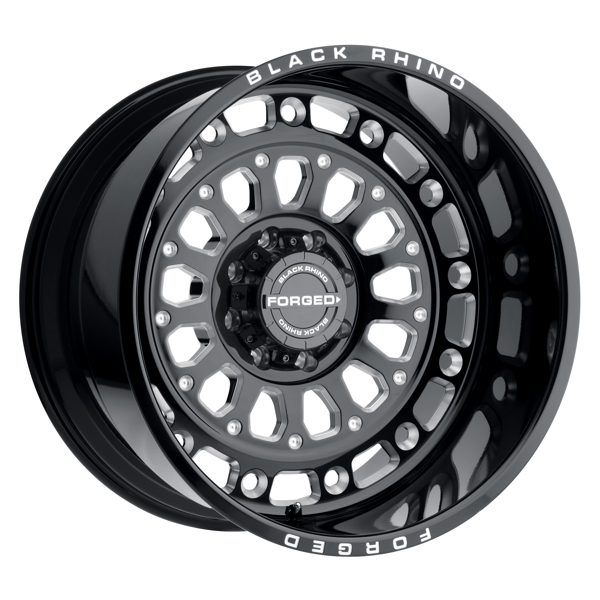 Black Rhino 22"x12" Non-Chrome Gloss Black With Milled Spokes Custom Wheel ARSWCW2212CNT45127B71