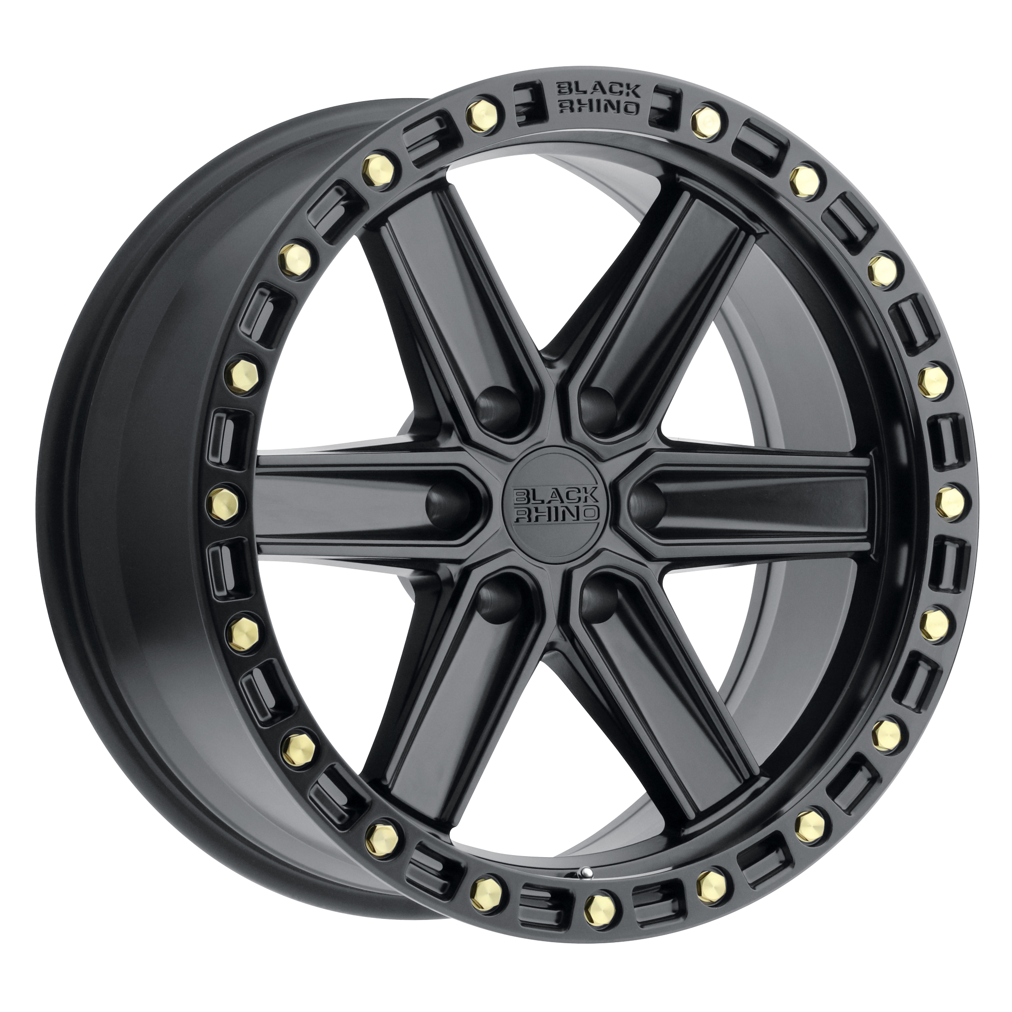 Black Rhino 17"x9" Non-Chrome Matte Black with Brass Bolts Custom Wheel ARSWCW1790HDS26140B12