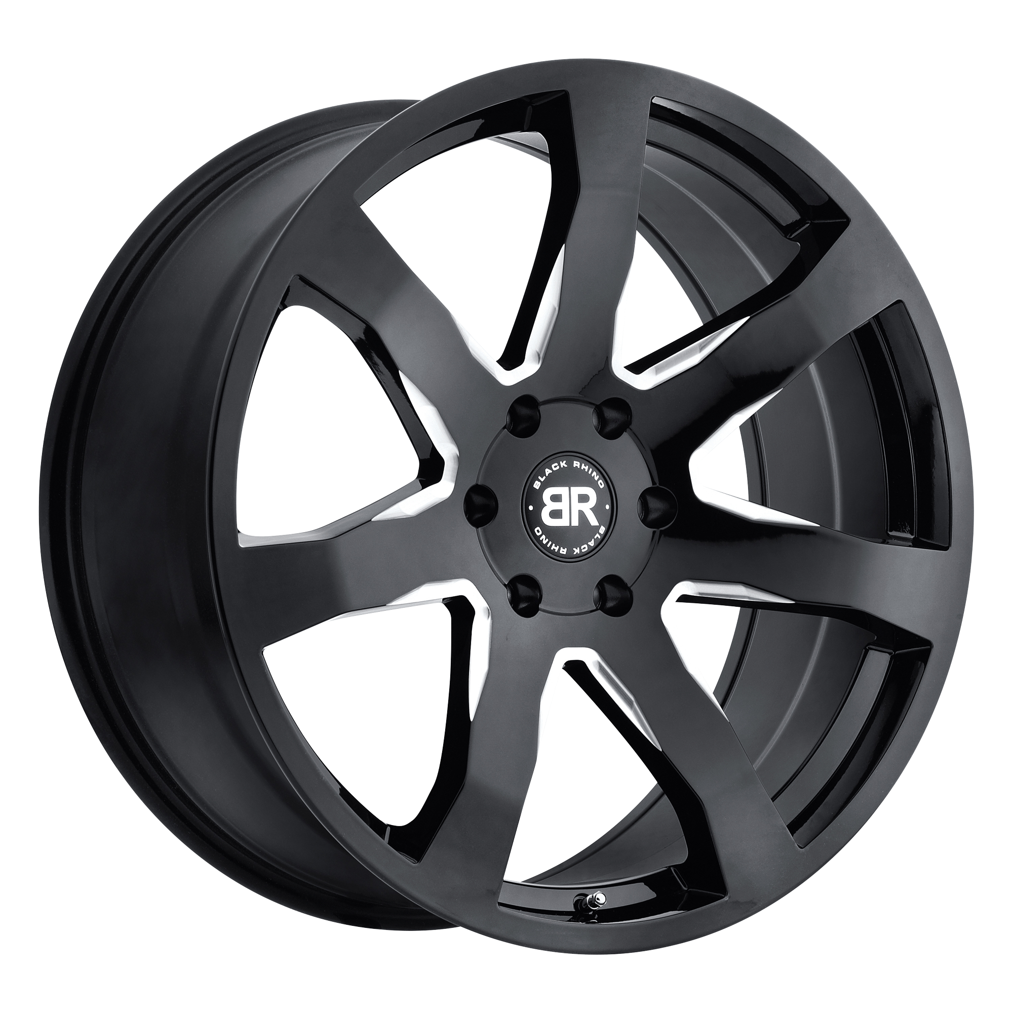 Black Rhino 20"x8.5" Non-Chrome Gloss Black Milled Custom Wheel ARSWCW2085MZA156140B12