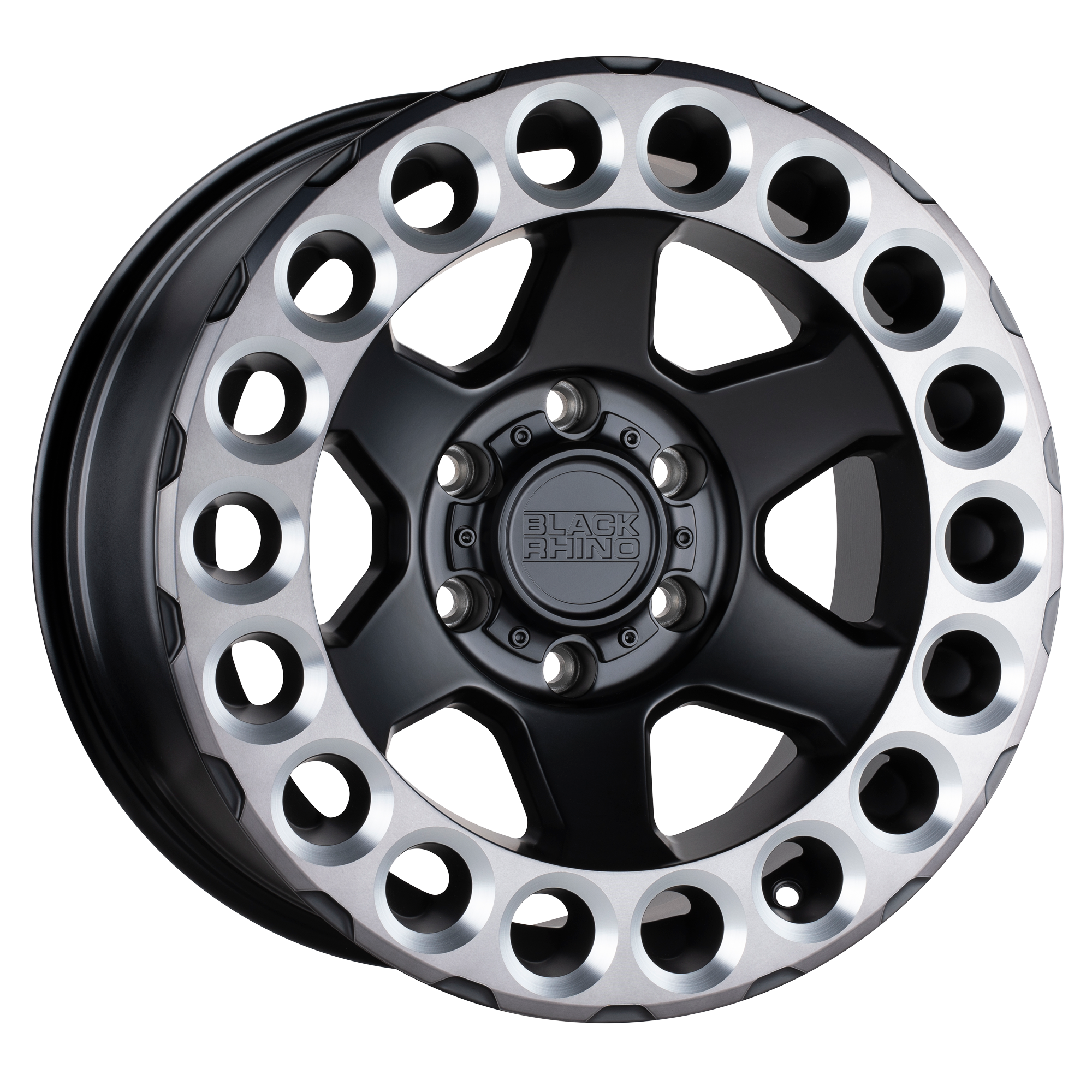 Black Rhino 20"x9.5" Non-Chrome Matte Black with Machined Tint Lip and Milled Rings Custom Wheel ARSWCW2095ODA025127F71