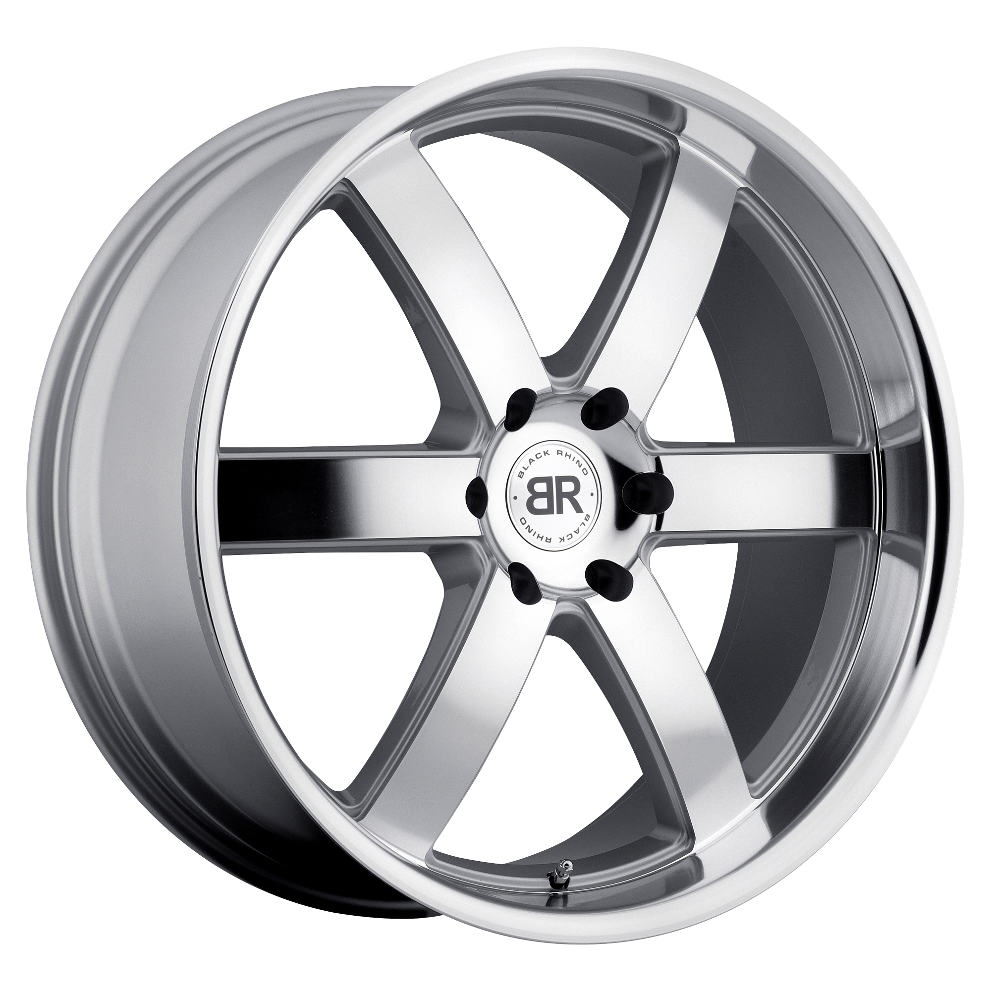Black Rhino 20"x8.5" Non-Chrome Silver with Machine Face and Lip Custom Wheel ARSWCW2085PND186140S12