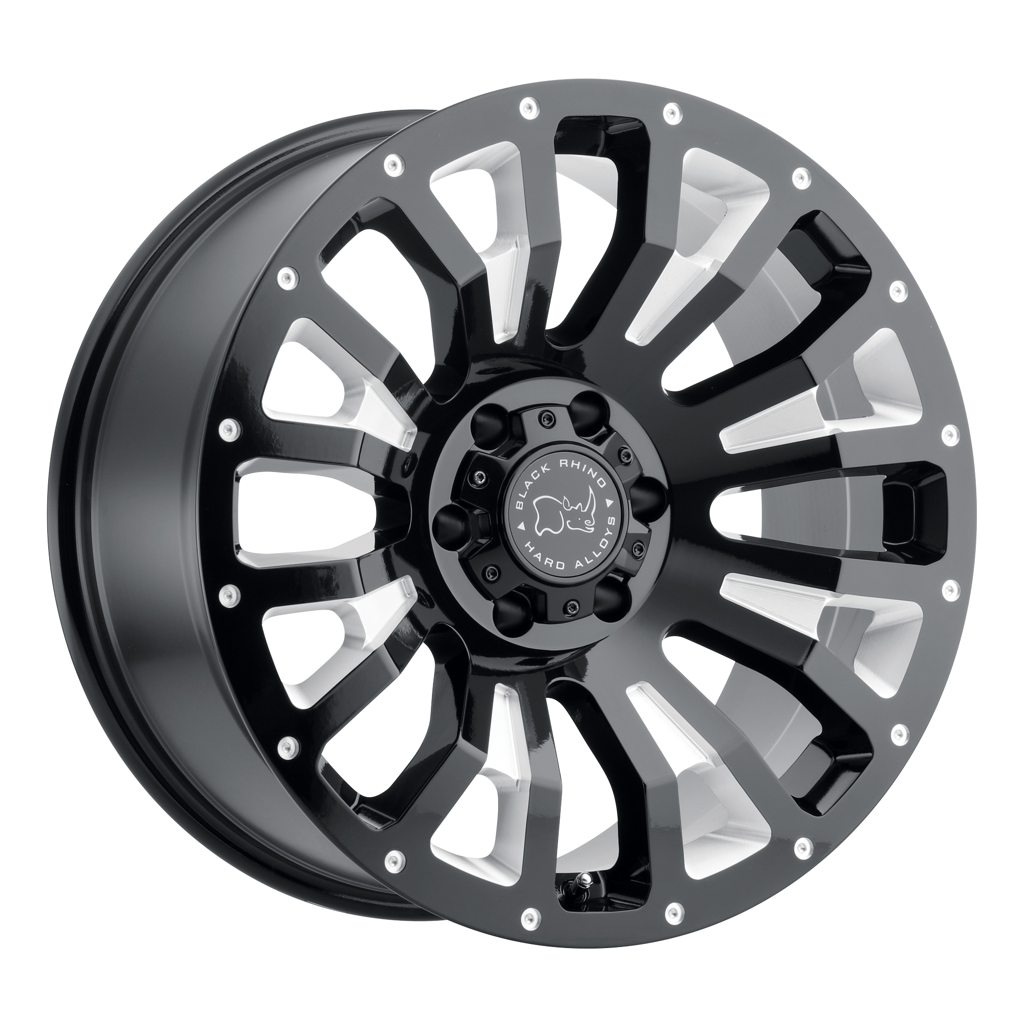 Black Rhino 18"x9.5" Non-Chrome Gloss Black with Milled Inside Window Custom Wheel ARSWCW1895PNT066140B12