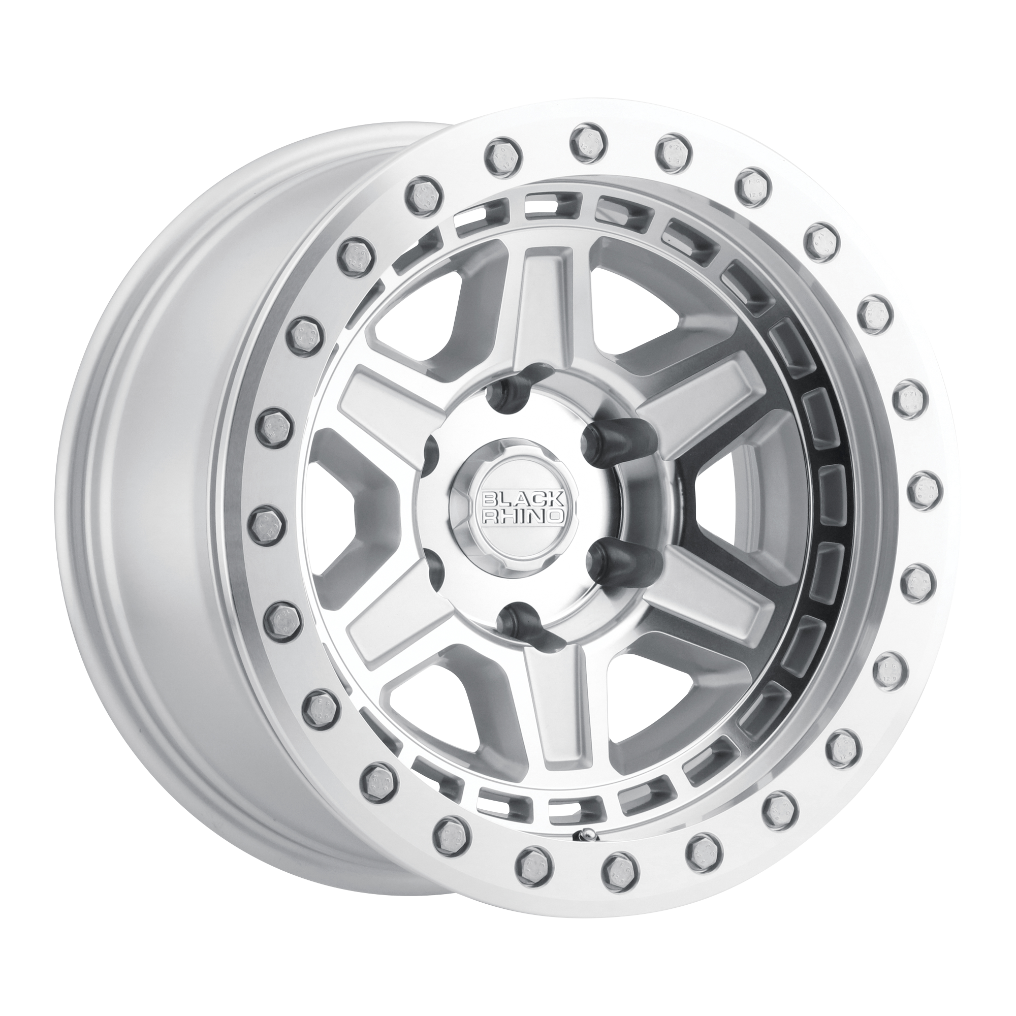 Black Rhino 17"x8.5" Non-Chrome Silver with Mirror Face and Silver Bolts Custom Wheel ARSWCW1785REN006140S12