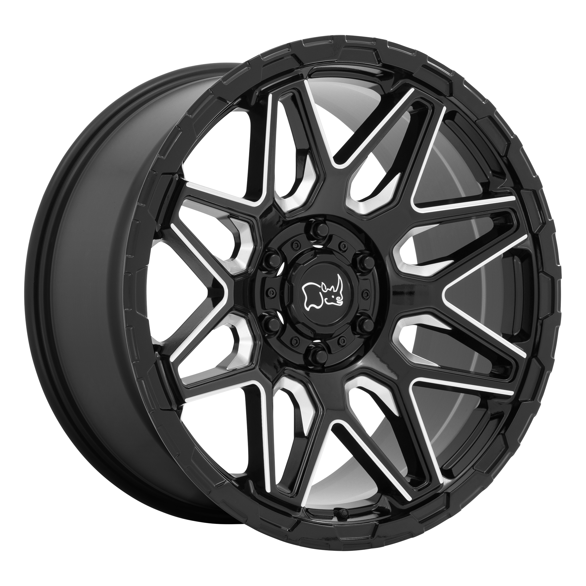 Black Rhino 20"x9.5" Non-Chrome Gloss Black With Milled Spokes Custom Wheel ARSWCW2095SKW126140B12