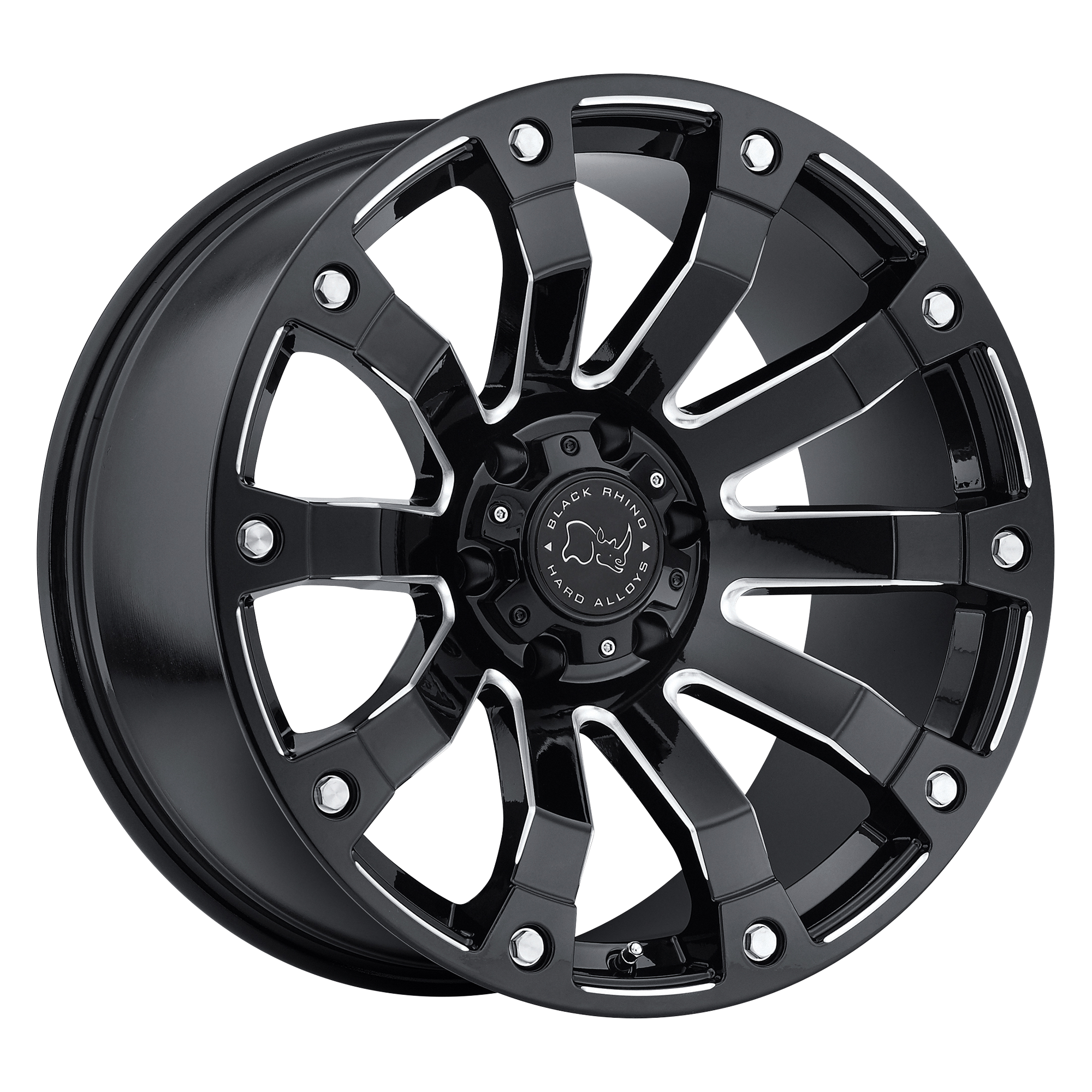 Black Rhino 18"x9" Non-Chrome Gloss Black Milled Custom Wheel ARSWCW1890SLK125150B10