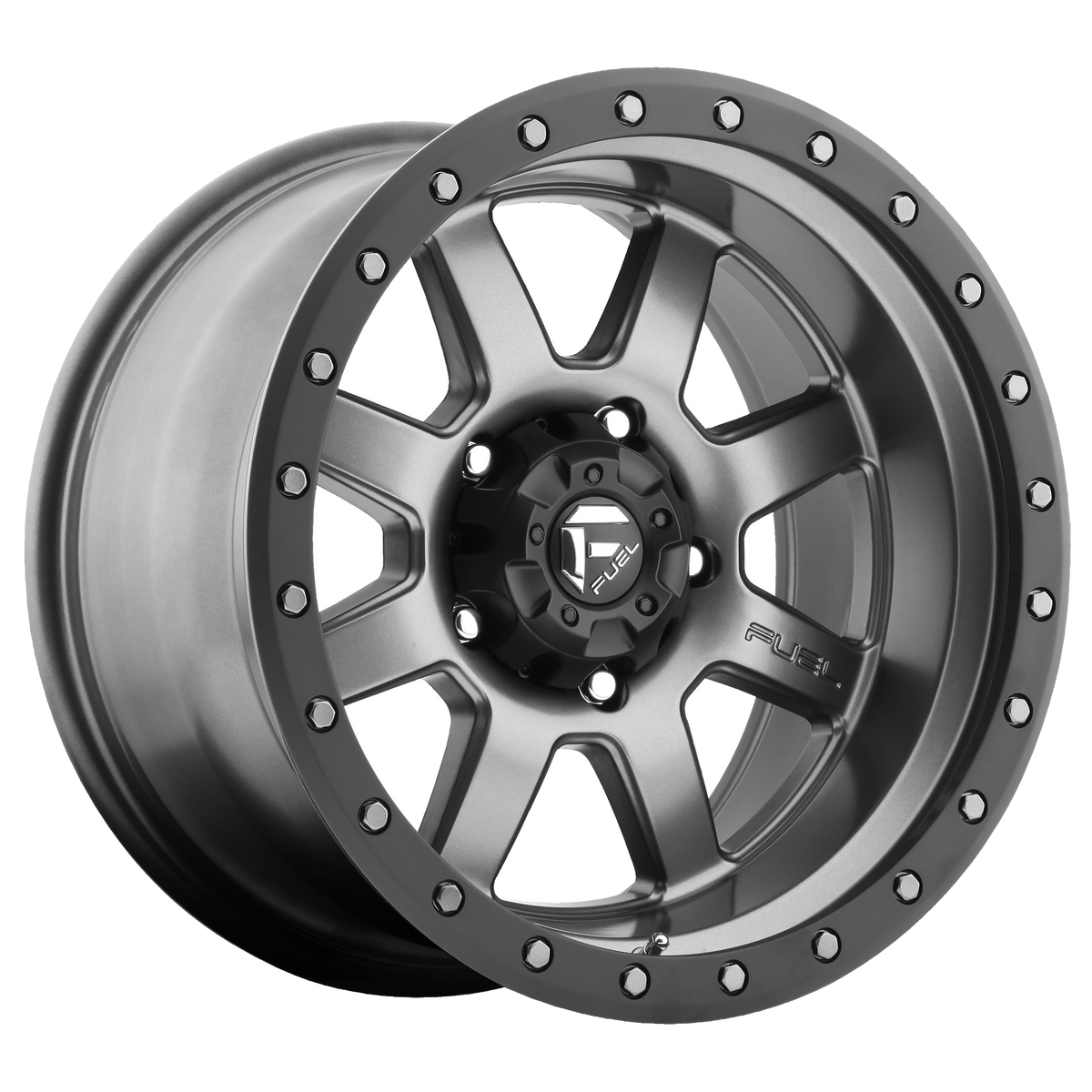 Fuel 17"x8.5" Non-Chrome Matte Gunmetal Black Bead Ring Custom Wheel ARSWCWD55217856545