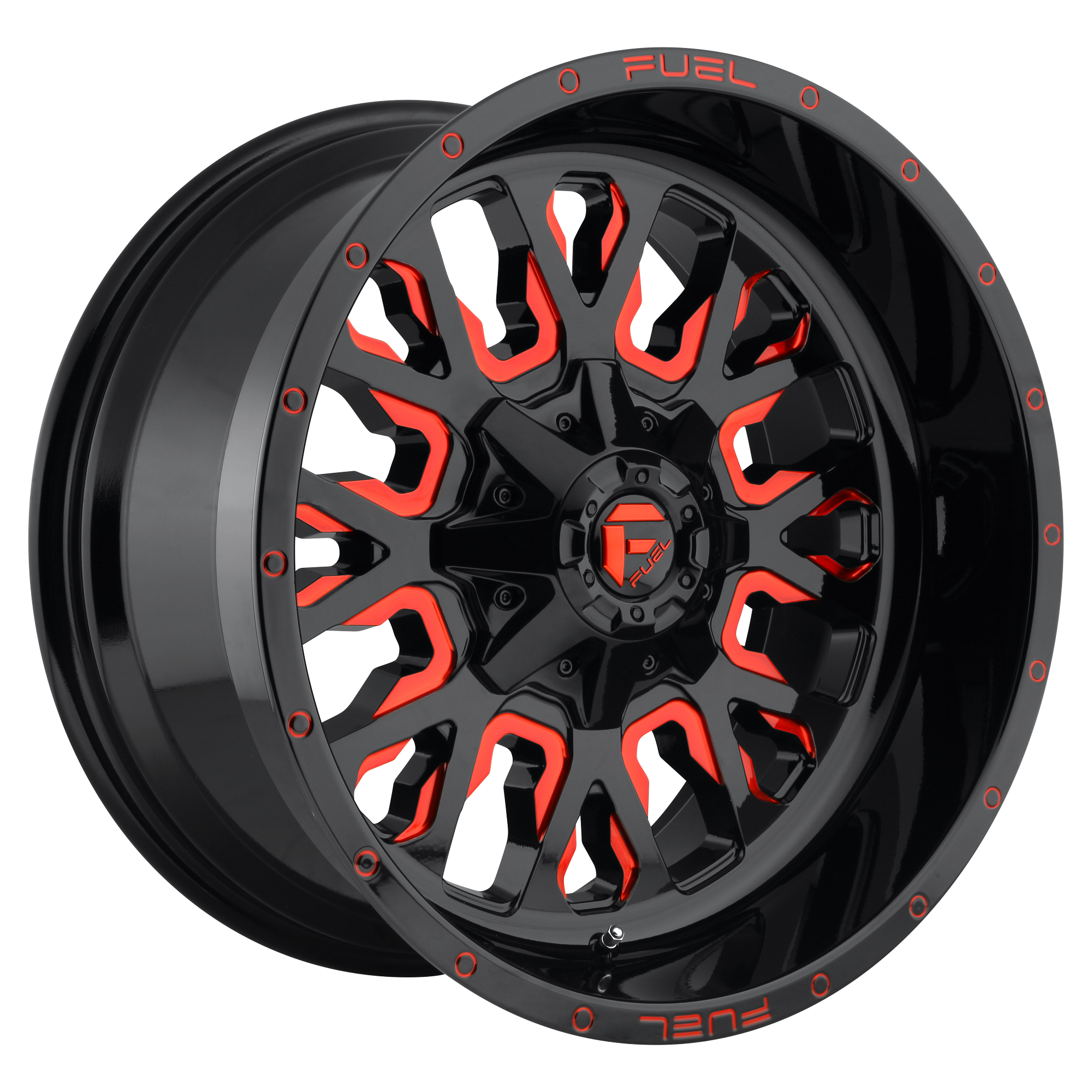 Fuel 18"x9" Non-Chrome Gloss Black Red Tinted Clear Custom Wheel ARSWCWD61218909857
