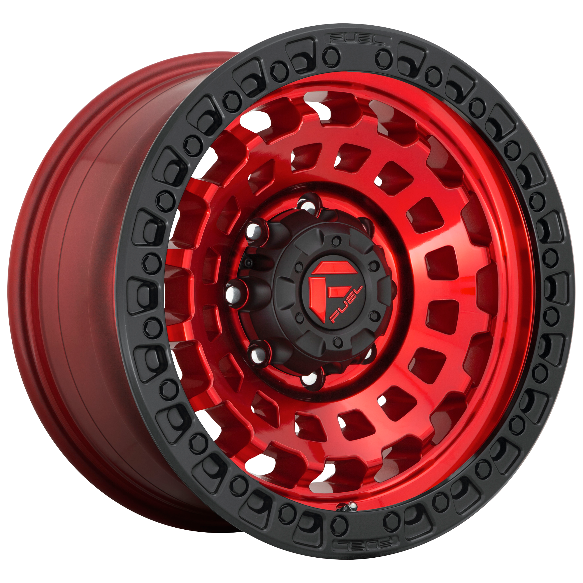 Fuel 17"x9" Non-Chrome Candy Red Black Bead Ring Custom Wheel ARSWCWD63217908250