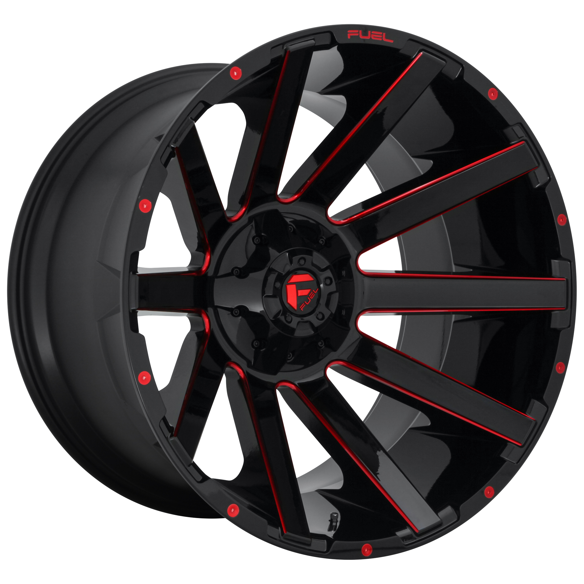 Fuel 24"x12" Non-Chrome Gloss Black Red Tinted Clear Custom Wheel ARSWCWD64324209847