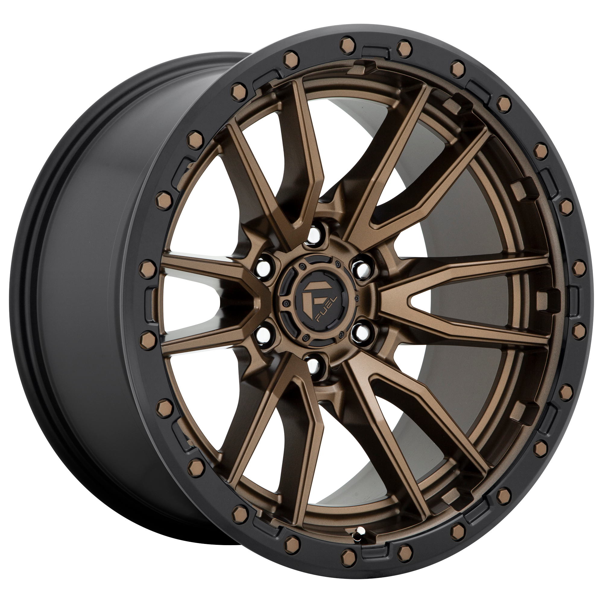 Fuel 22"x12" Non-Chrome Matte Bronze Black Bead Ring Custom Wheel ARSWCWD68122201747