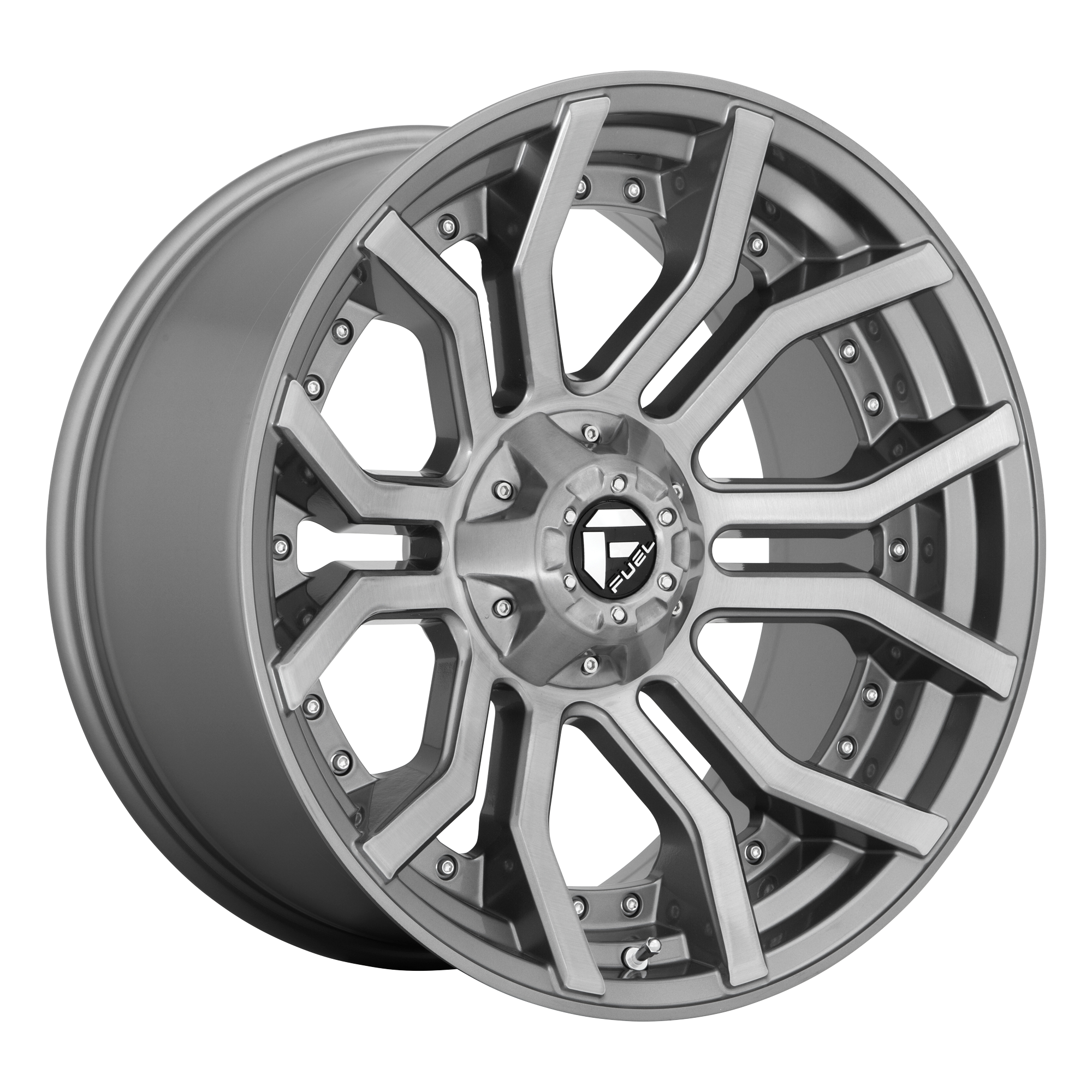 Fuel 24"x12" Non-Chrome Brushed Gunmetal Tinted Clear Custom Wheel ARSWCWD71324201747