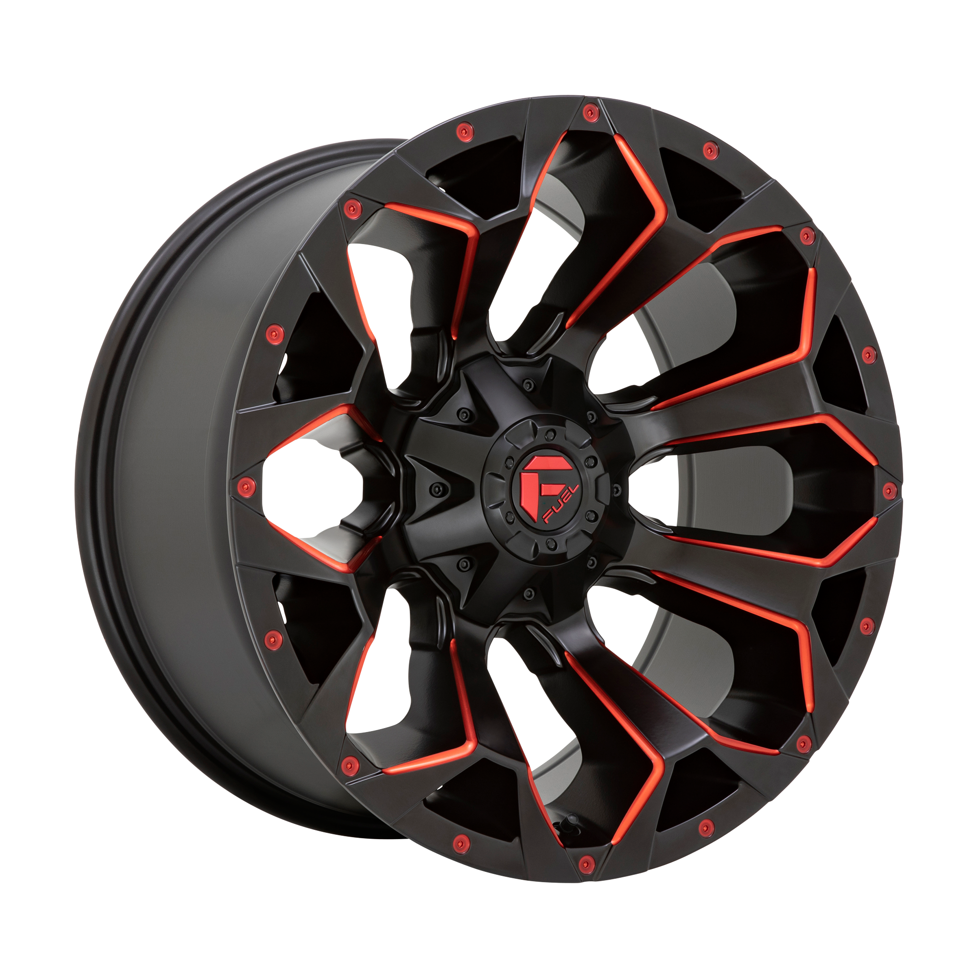 Fuel 18"x9" Non-Chrome Matte Black Red Milled Custom Wheel ARSWCWD78718909856