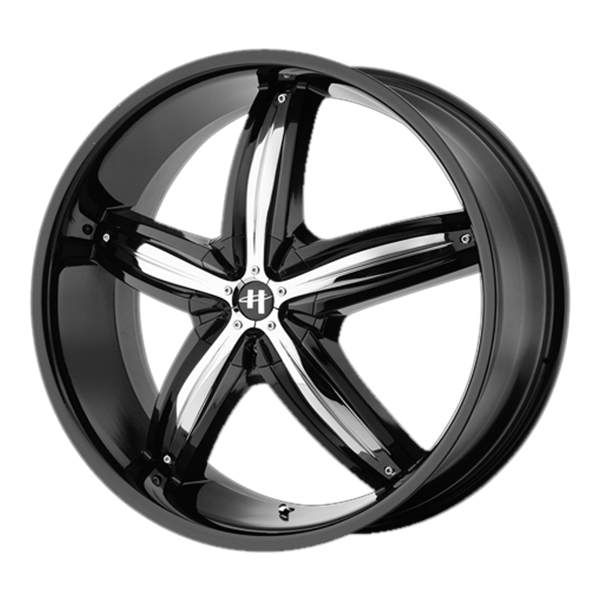 Helo 20"x8" Non-Chrome Gloss Black With Removable Chrome Accents Custom Wheel ARSWCWHE84428031348