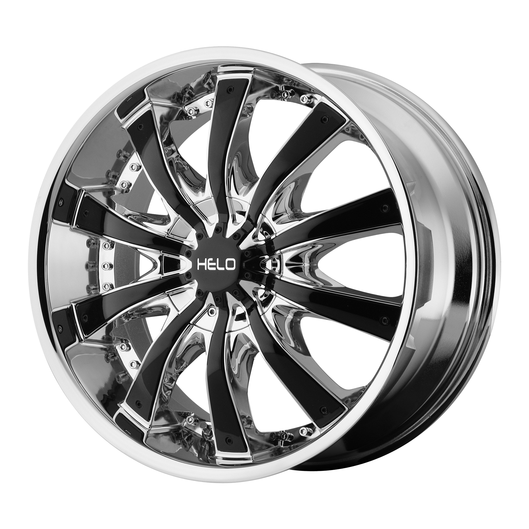 Helo 24"x9.5" Non-Chrome Chrome Plated With Gloss Black Accents Custom Wheel ARSWCWHE87524906238