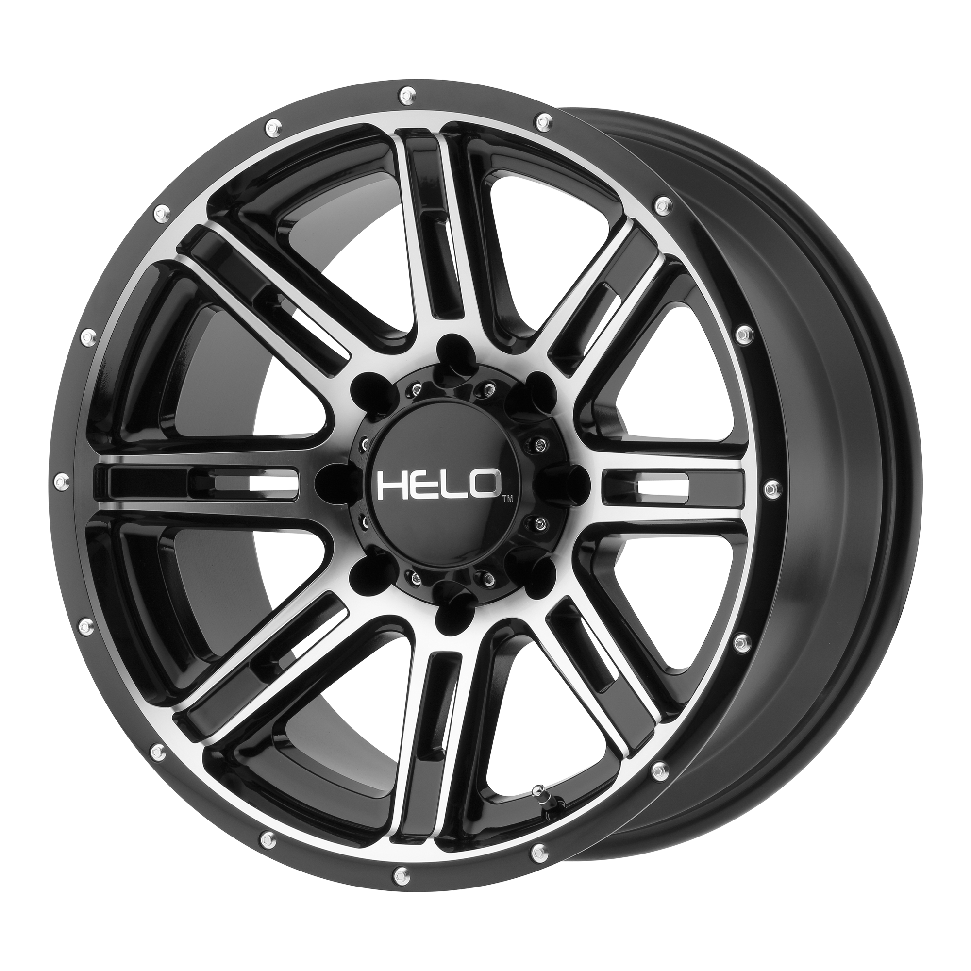 Helo 20"x10" Non-Chrome Gloss Black Machined Custom Wheel ARSWCWHE90021085524N