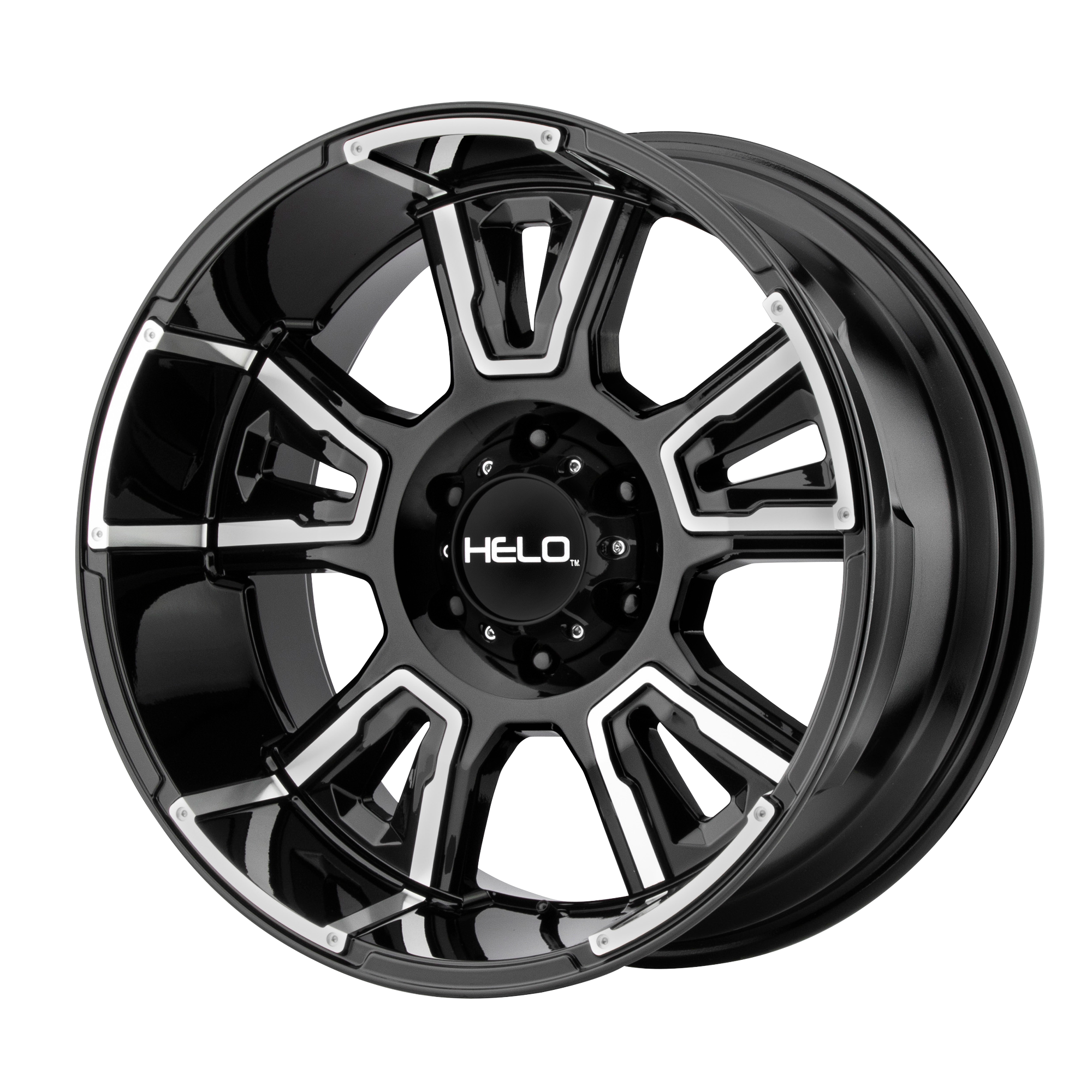 Helo 20"x10" Non-Chrome Gloss Black Machined Custom Wheel ARSWCWHE91421050318N