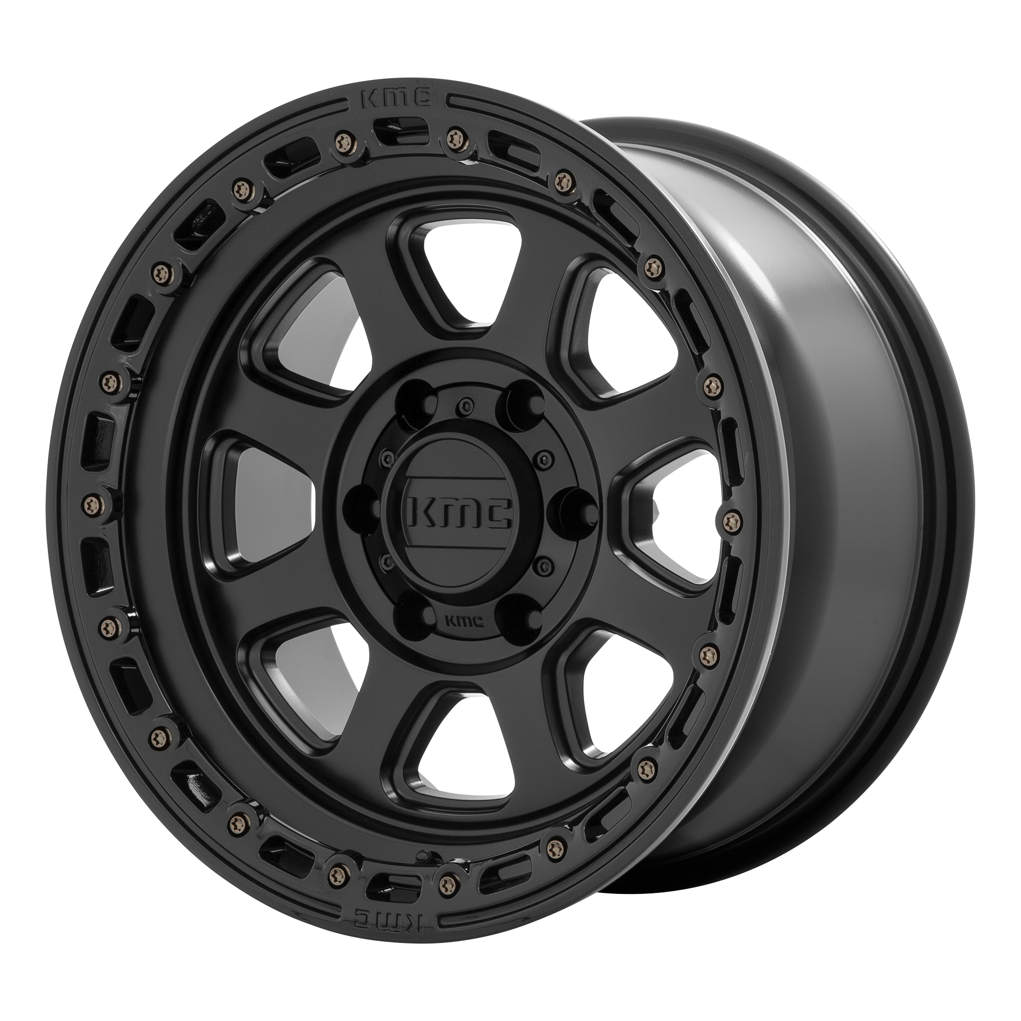 KMC 20"x9" Non-Chrome Satin Black With Gloss Black Lip Custom Wheel ARSWCWKM54829050700