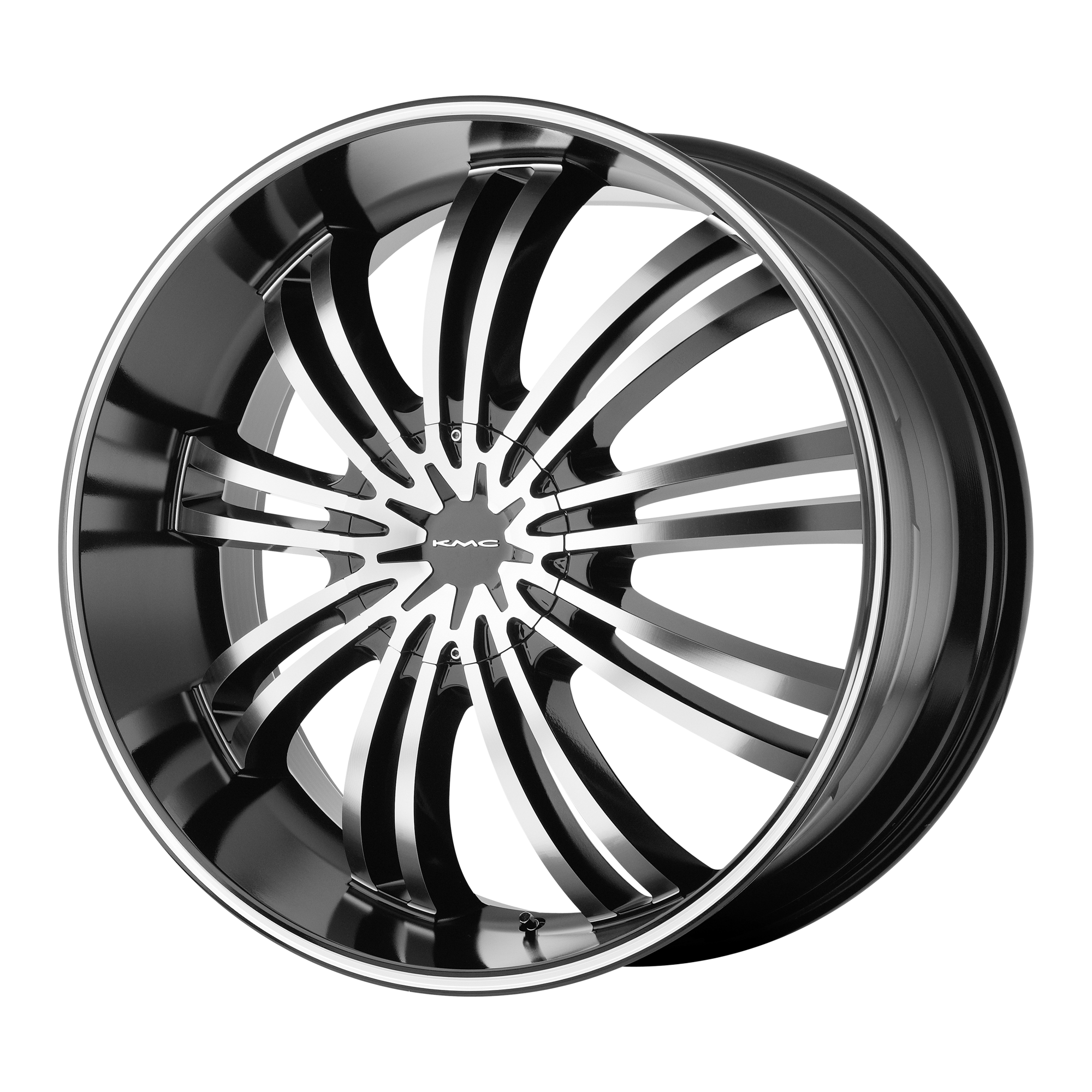 KMC 20"x8.5" Non-Chrome Gloss Black Machined Custom Wheel ARSWCWKM68228554335