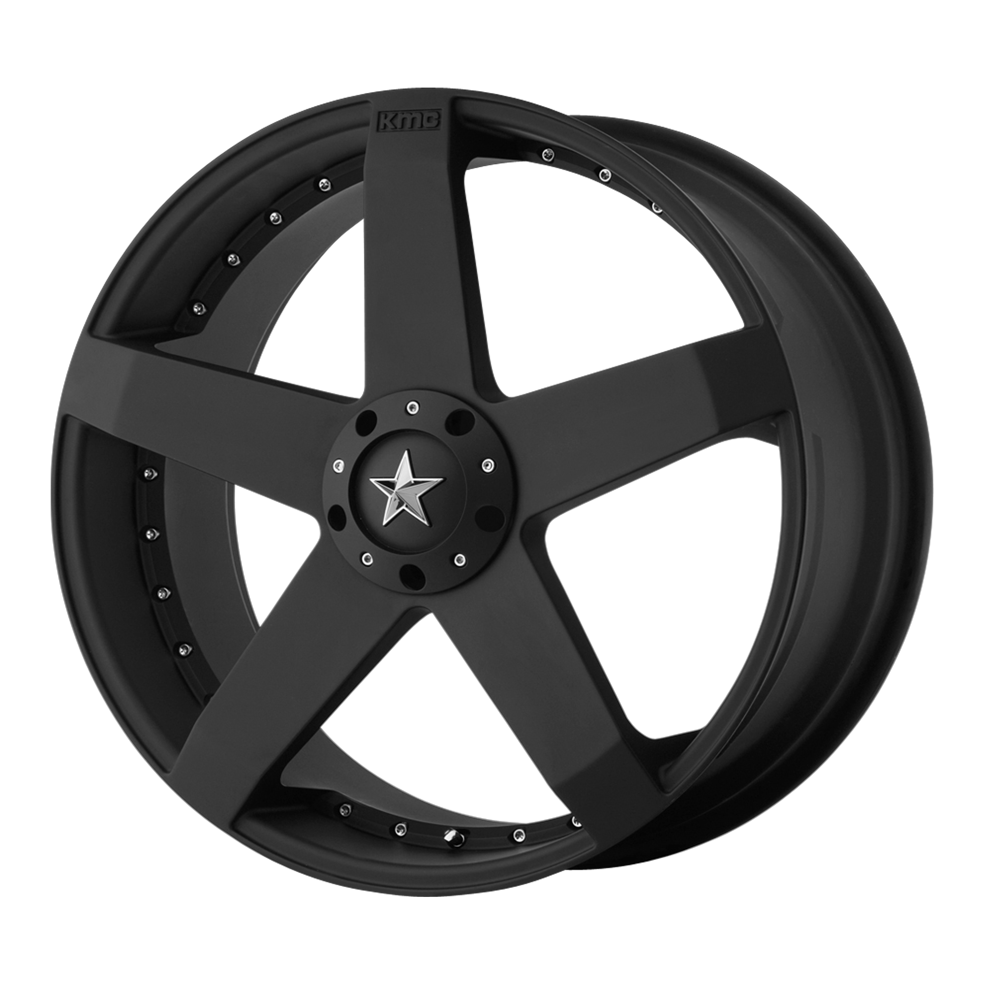 KMC 22"x8.5" Non-Chrome Matte Black Custom Wheel ARSWCWKM77522817742