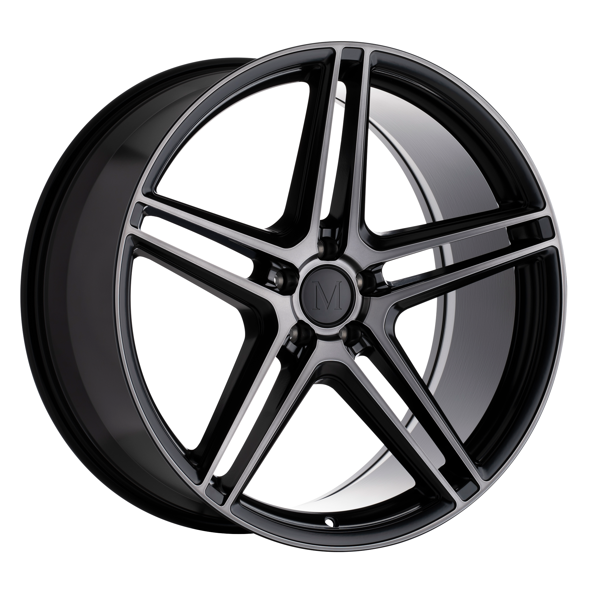 Mandrus 20"x10" Non-Chrome Semi Gloss Black with Mirror Cut Face Custom Wheel ARSWCW2010BMN455112B66