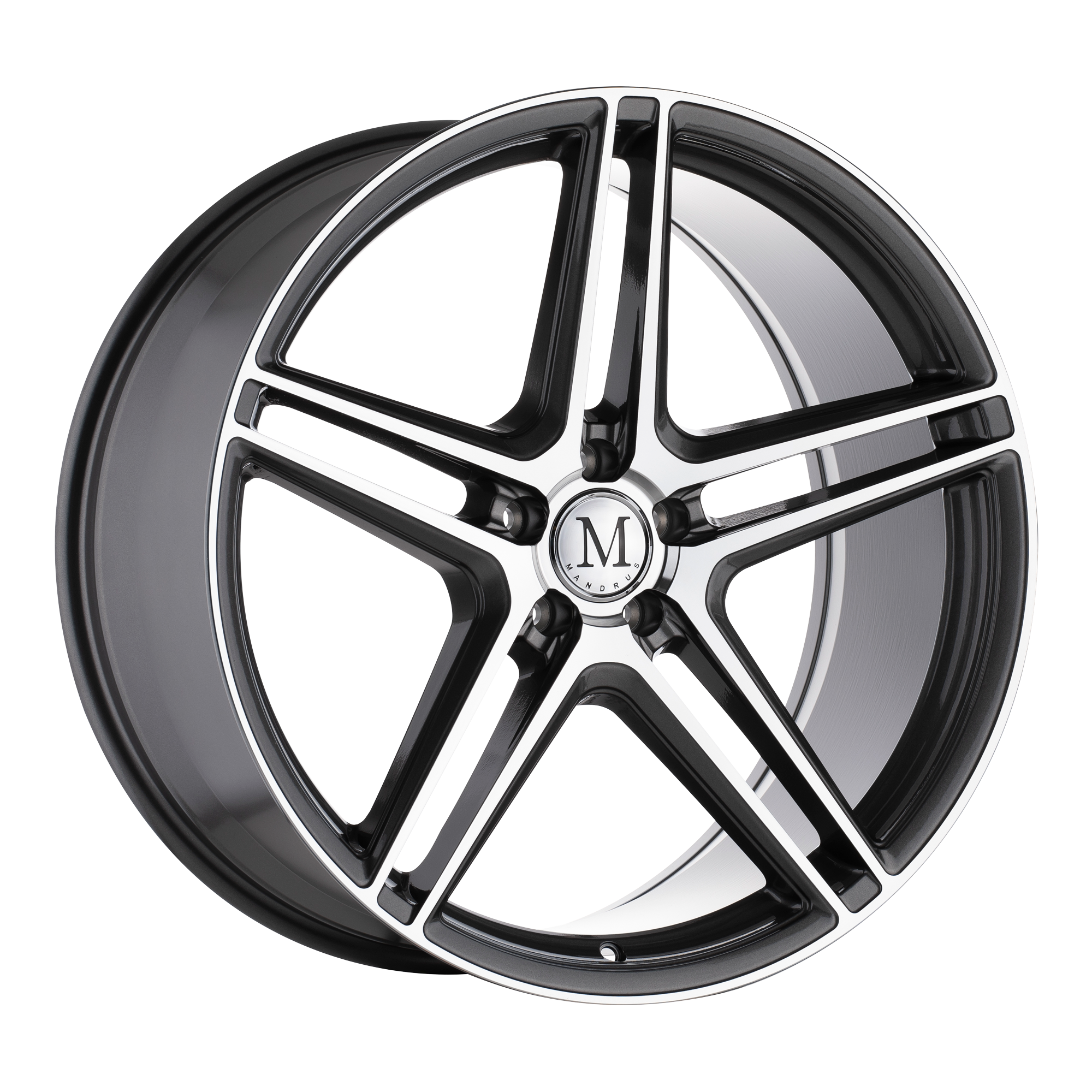 Mandrus 20"x8.5" Non-Chrome Gloss Gunmetal with Mirror Cut Face Custom Wheel ARSWCW2085BMN425112G66
