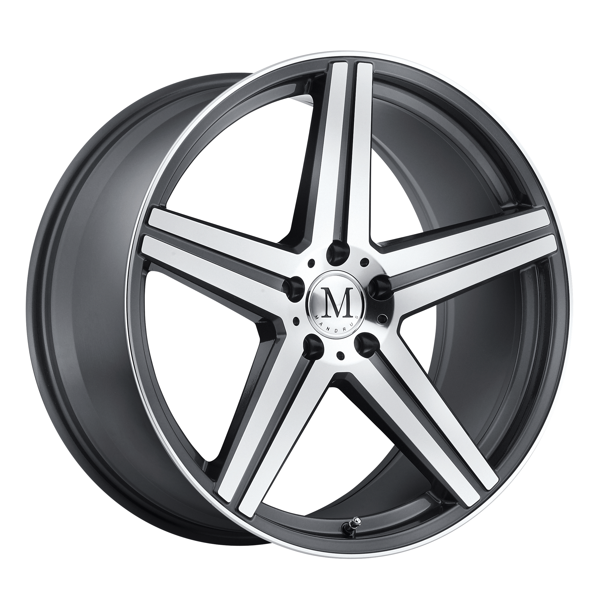 Mandrus 18"x9.5" Non-Chrome Gunmetal with Mirror Cut Face and Lip Custom Wheel ARSWCW1895MAE505112G66