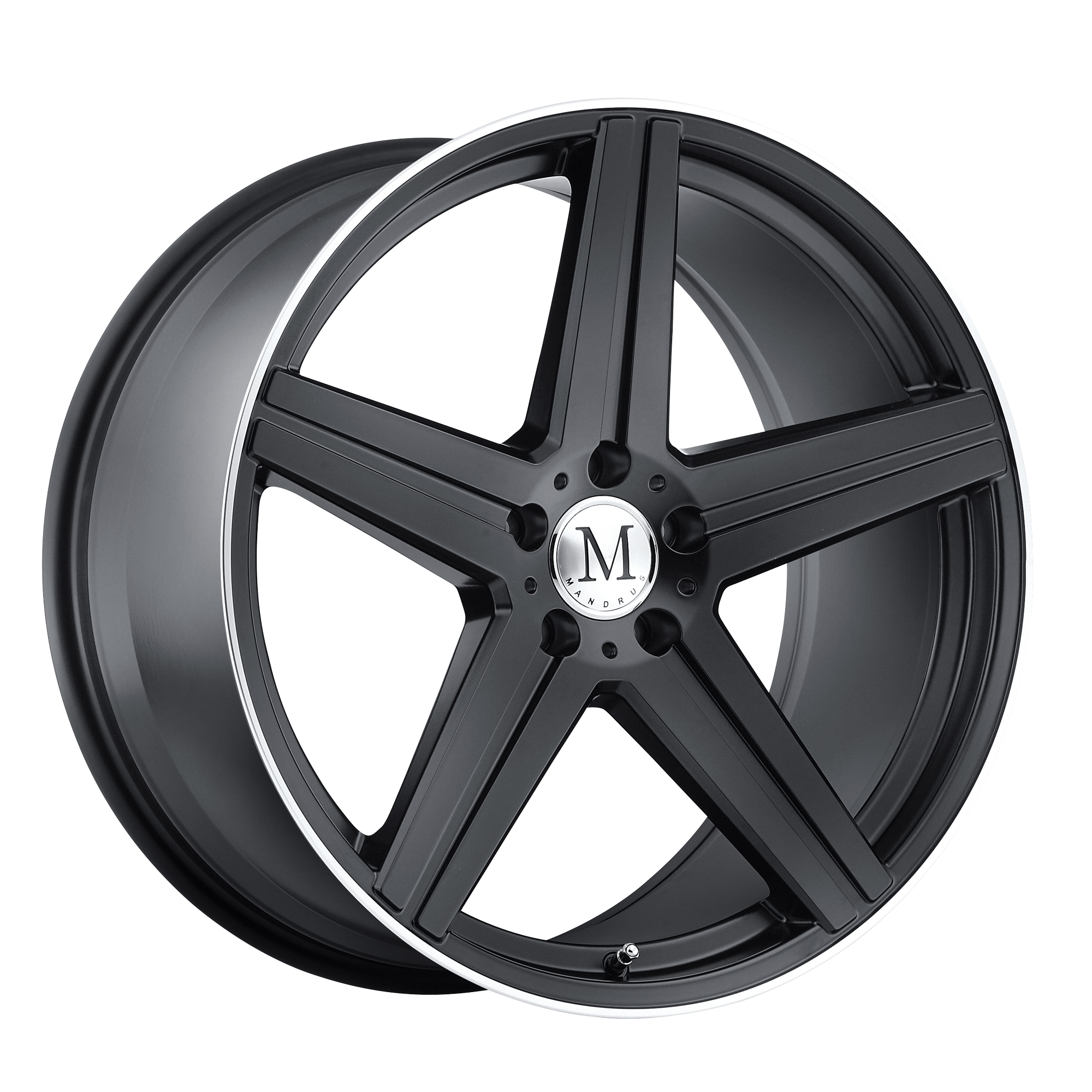 Mandrus 18"x9.5" Non-Chrome Matte Black With Machined Lip Custom Wheel ARSWCW1895MAE355112M66