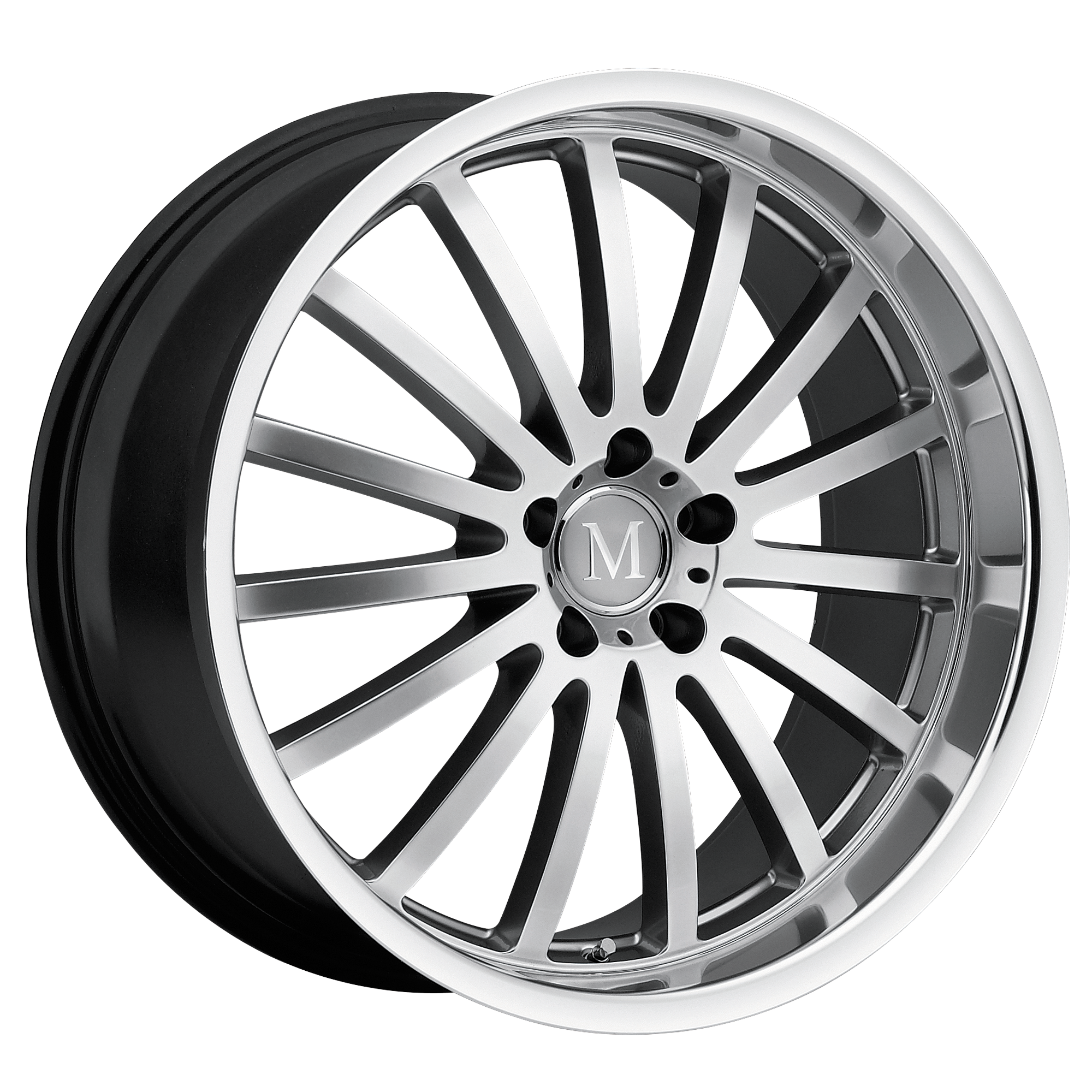 Mandrus 20"x8.5" Non-Chrome Hyper Silver with Mirror Cut Lip Custom Wheel ARSWCW2085MAM255112S66