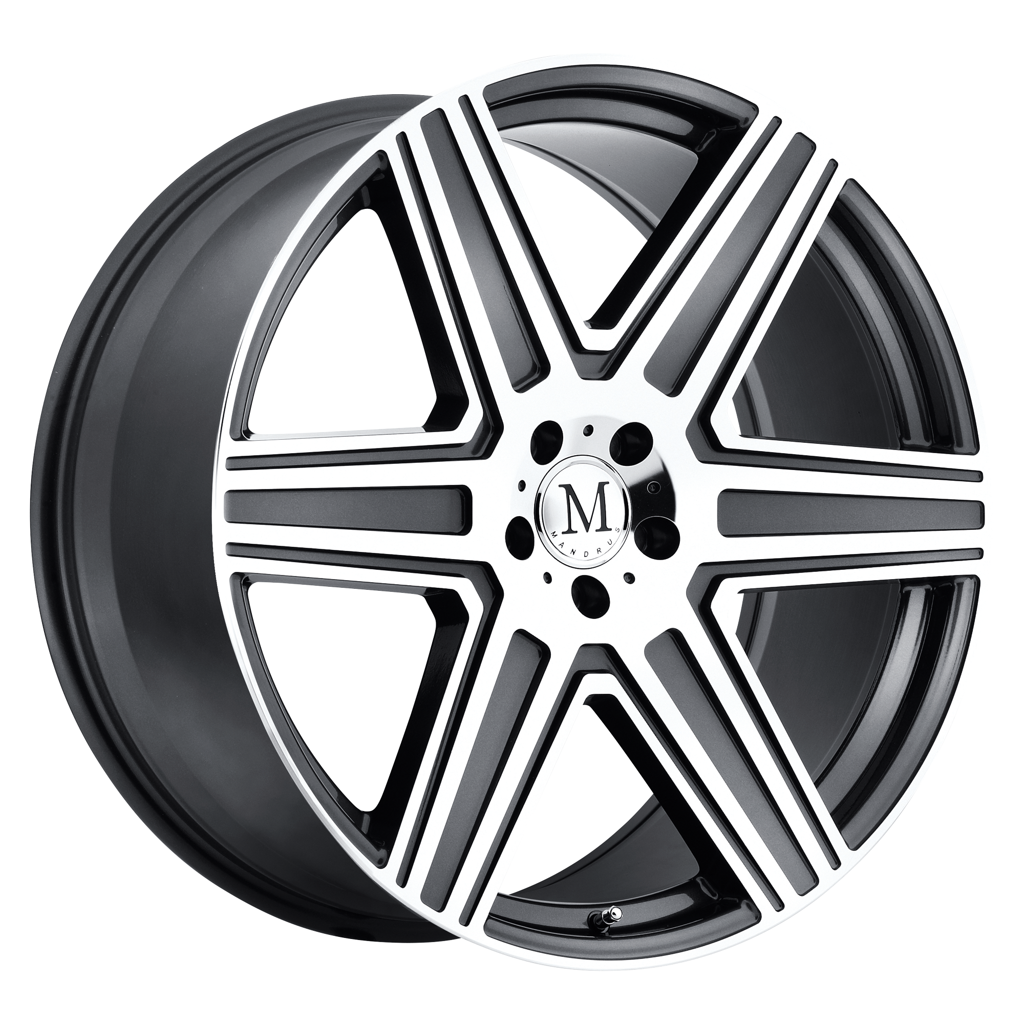 Mandrus 19"x9.5" Non-Chrome Gunmetal with Mirror Cut Face and Lip Custom Wheel ARSWCW1995MAT535112G66