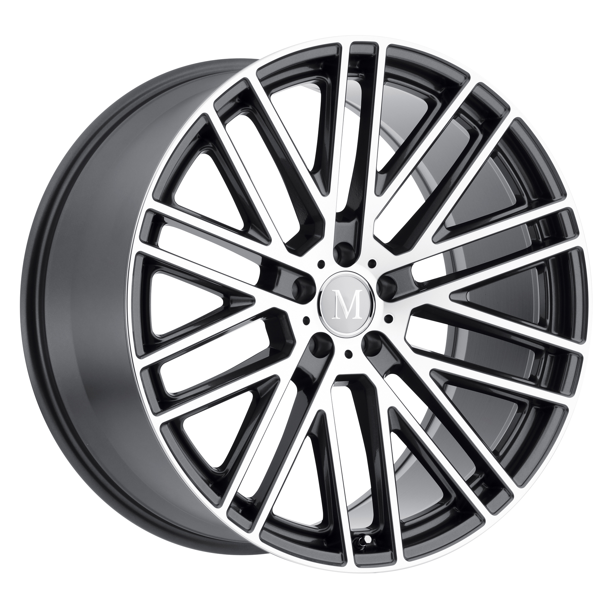 Mandrus 18"x8.5" Non-Chrome Gloss Gunmetal with Mirror Cut Face Custom Wheel ARSWCW1885MMA255112G66