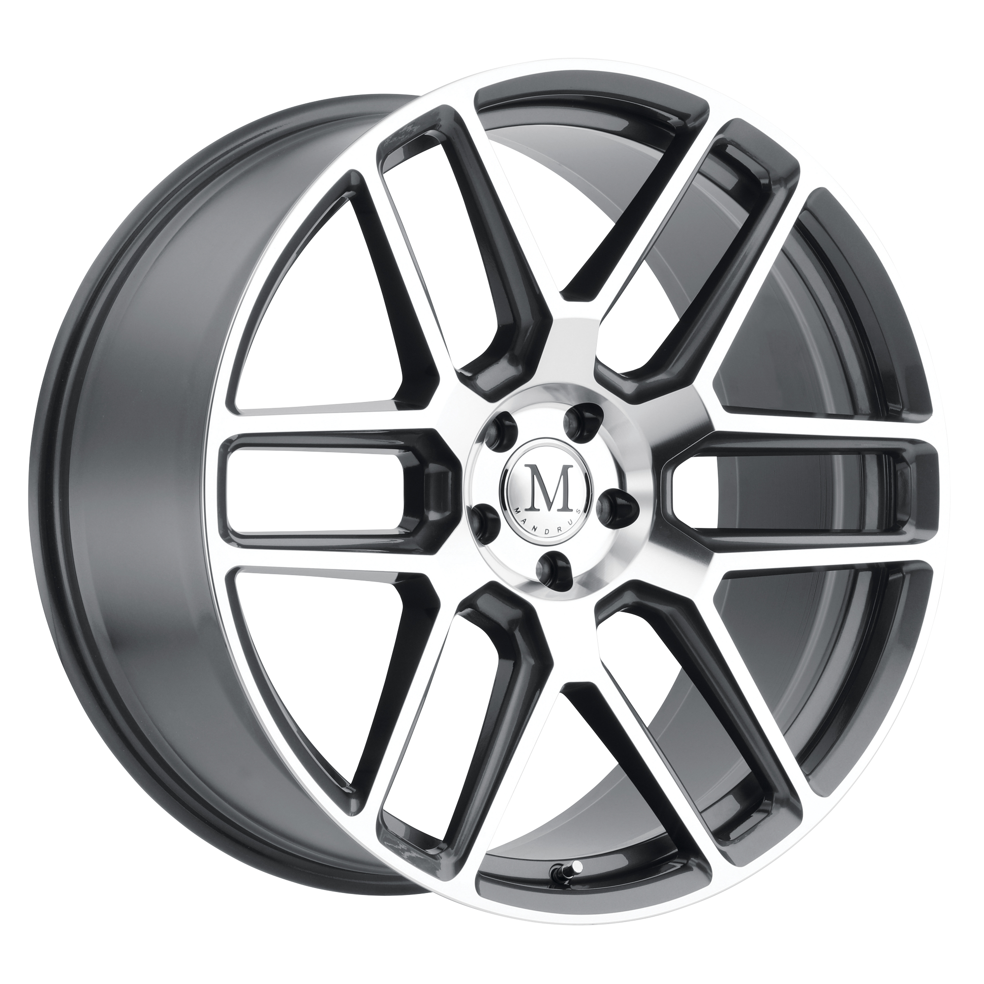 Mandrus 18"x9.5" Non-Chrome Gunmetal with Mirror Cut Face Custom Wheel ARSWCW1895MOT455112G66